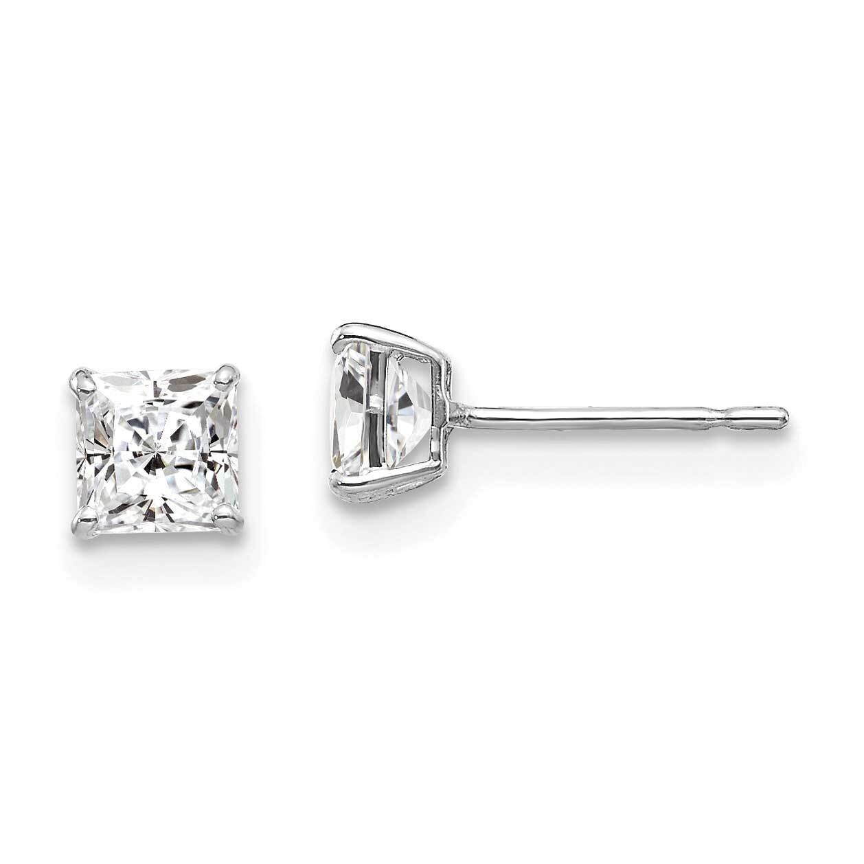 4mm Square CZ Diamond Post Earrings 14k White Gold XD37WCZ, MPN: XD37WCZ, 191101800863