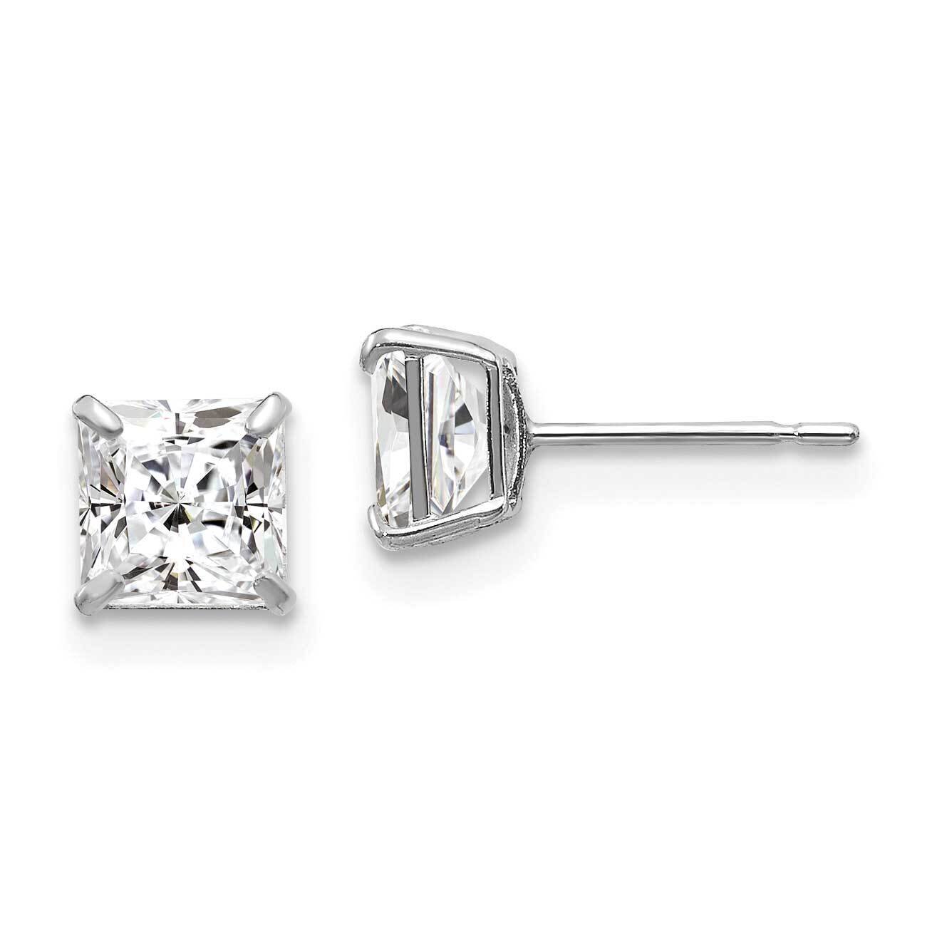5mm Square CZ Diamond Post Earrings 14k White Gold XD38WCZ, MPN: XD38WCZ, 191101800856