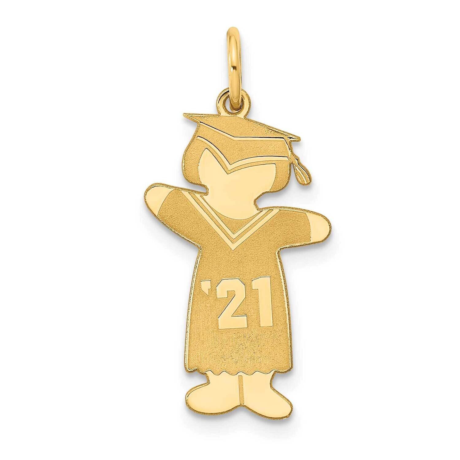 Class of 2021 Girl Cuddle Charm Sterling Silver Gold-plated XK1970GP