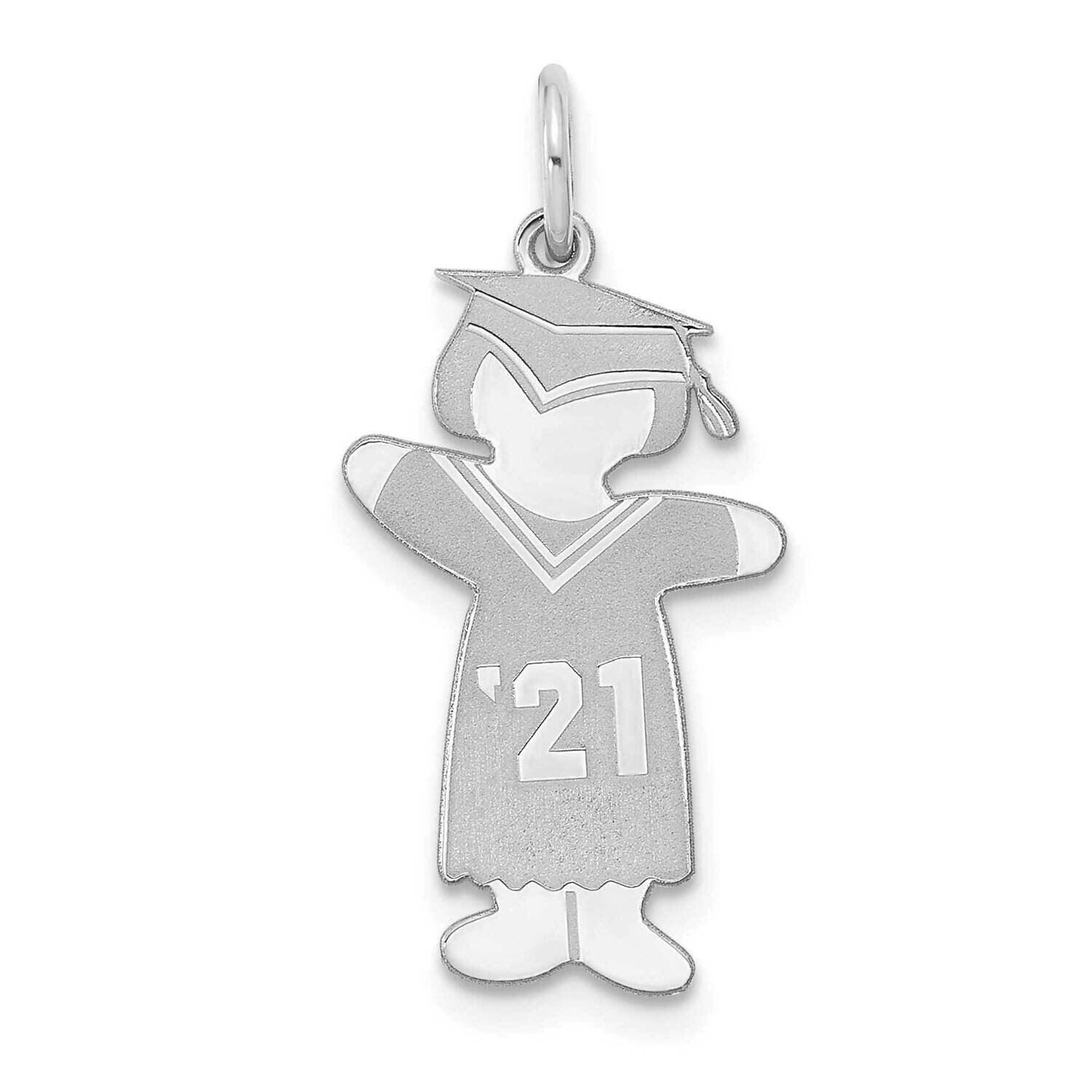 Class of 2021 Girl Cuddle Charm Sterling Silver Rhodium-Plated XK1970SS