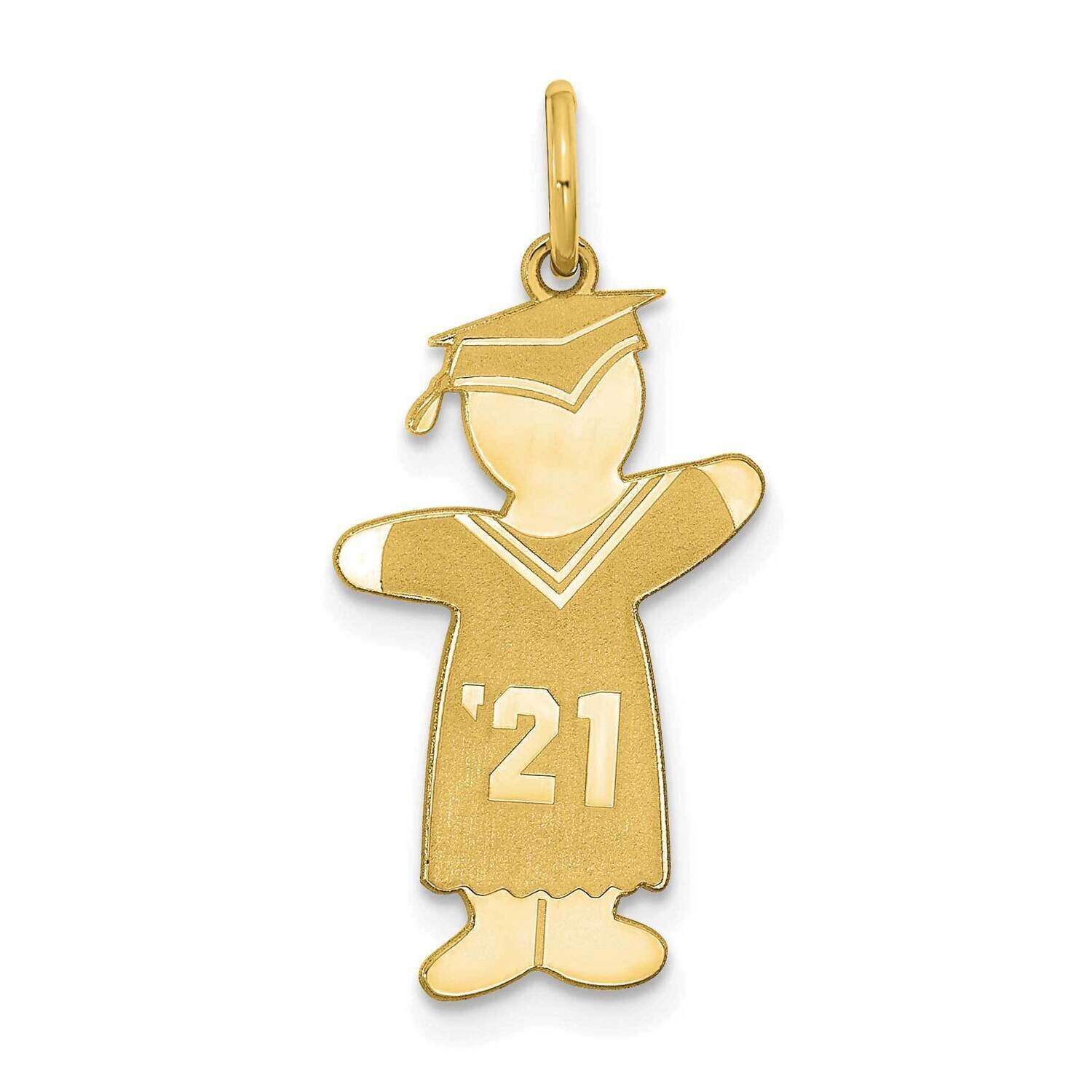 Class of 2021 Boy Cuddle Charm Sterling Silver Gold-plated XK1971GP