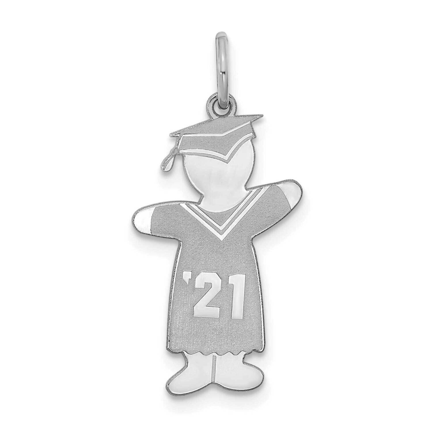 Class of 2021 Boy Cuddle Charm Sterling Silver Rhodium-Plated XK1971SS