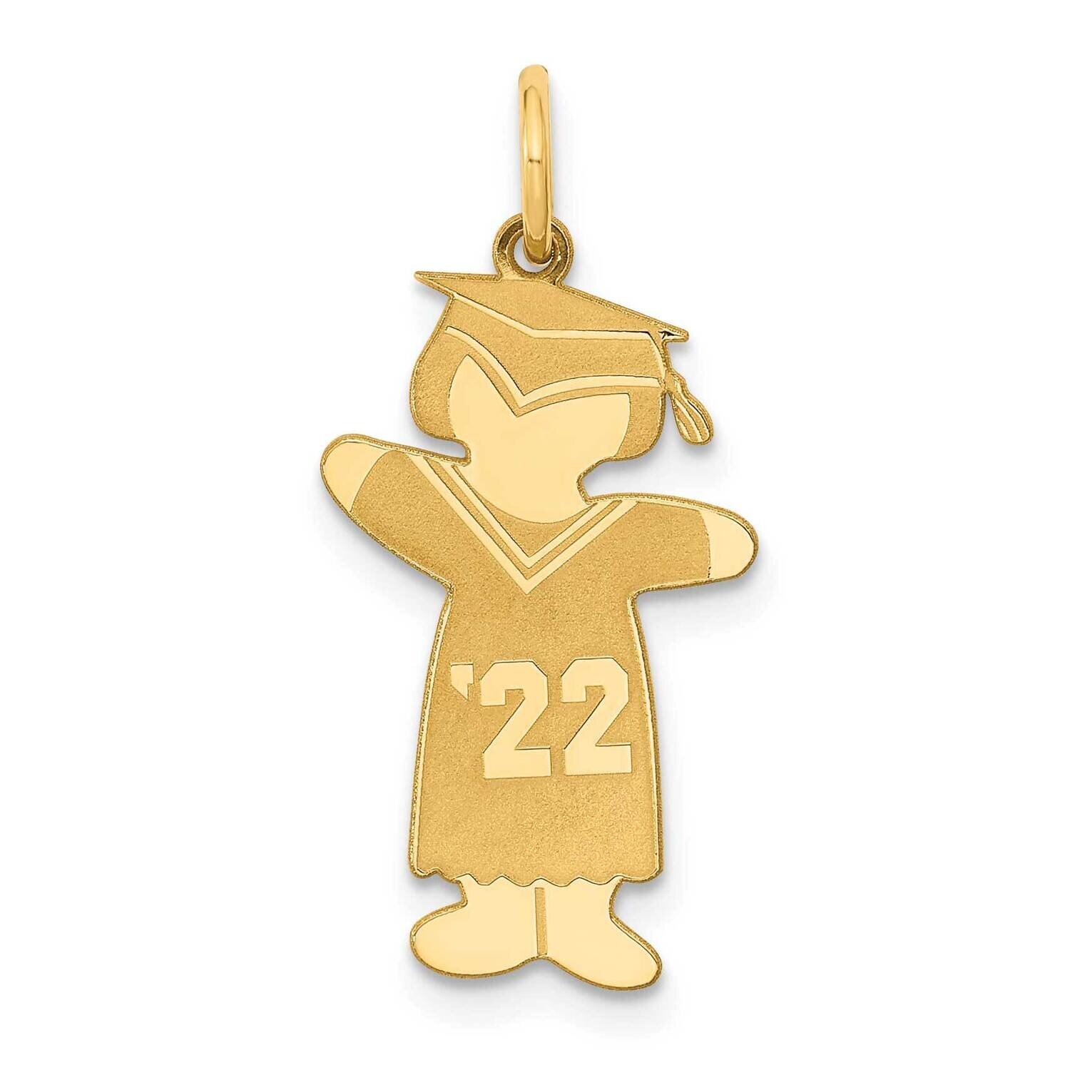 Class of 2022 Girl Cuddle Charm Sterling Silver Gold-plated XK1972GP