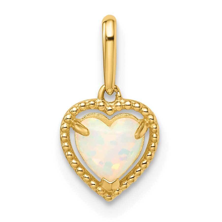 Lab Created Opal Heart Pendant 14k Gold XP5301OP