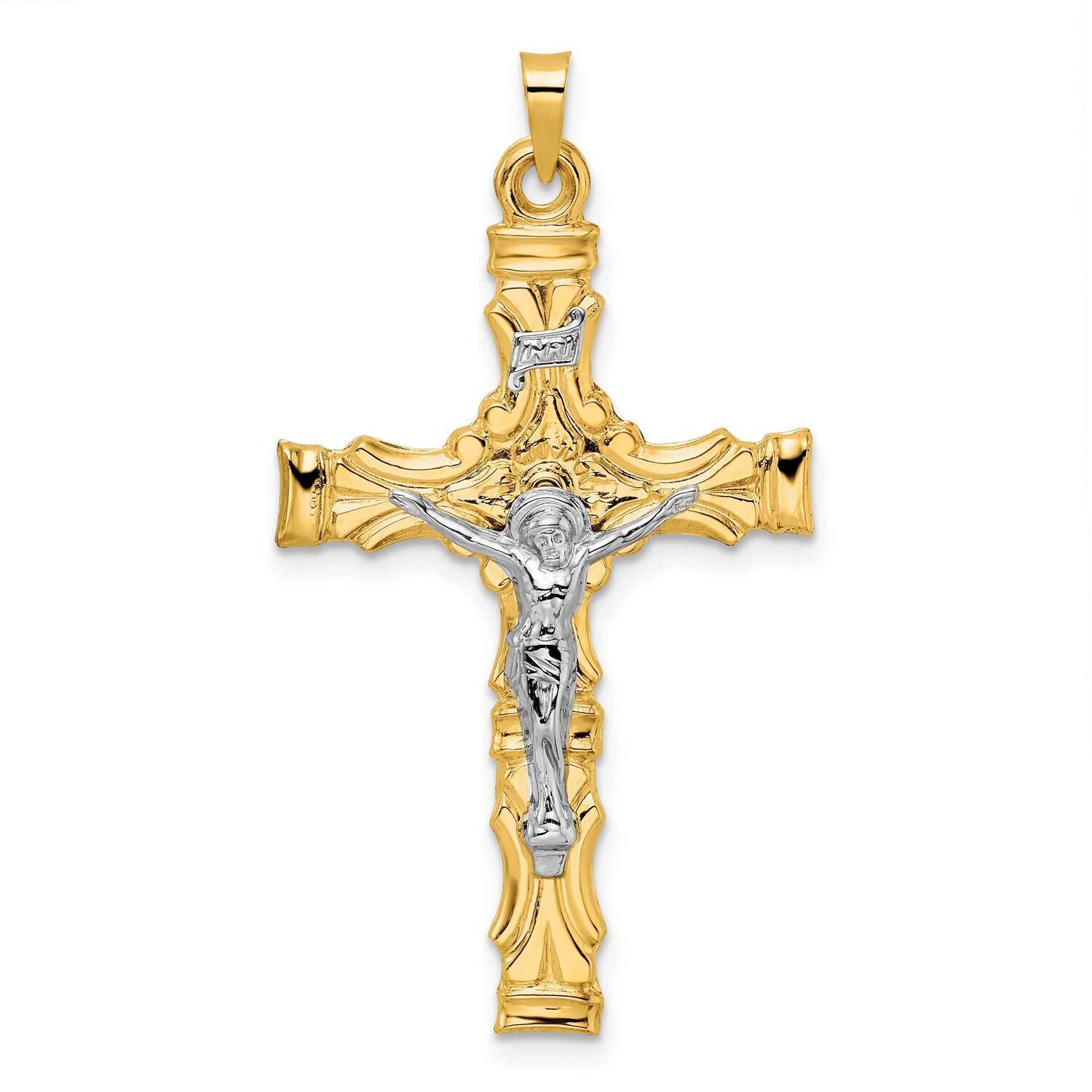 Solid Inri Crucifix Pendant 14k Two-Tone Gold XR1863, MPN: XR1863,