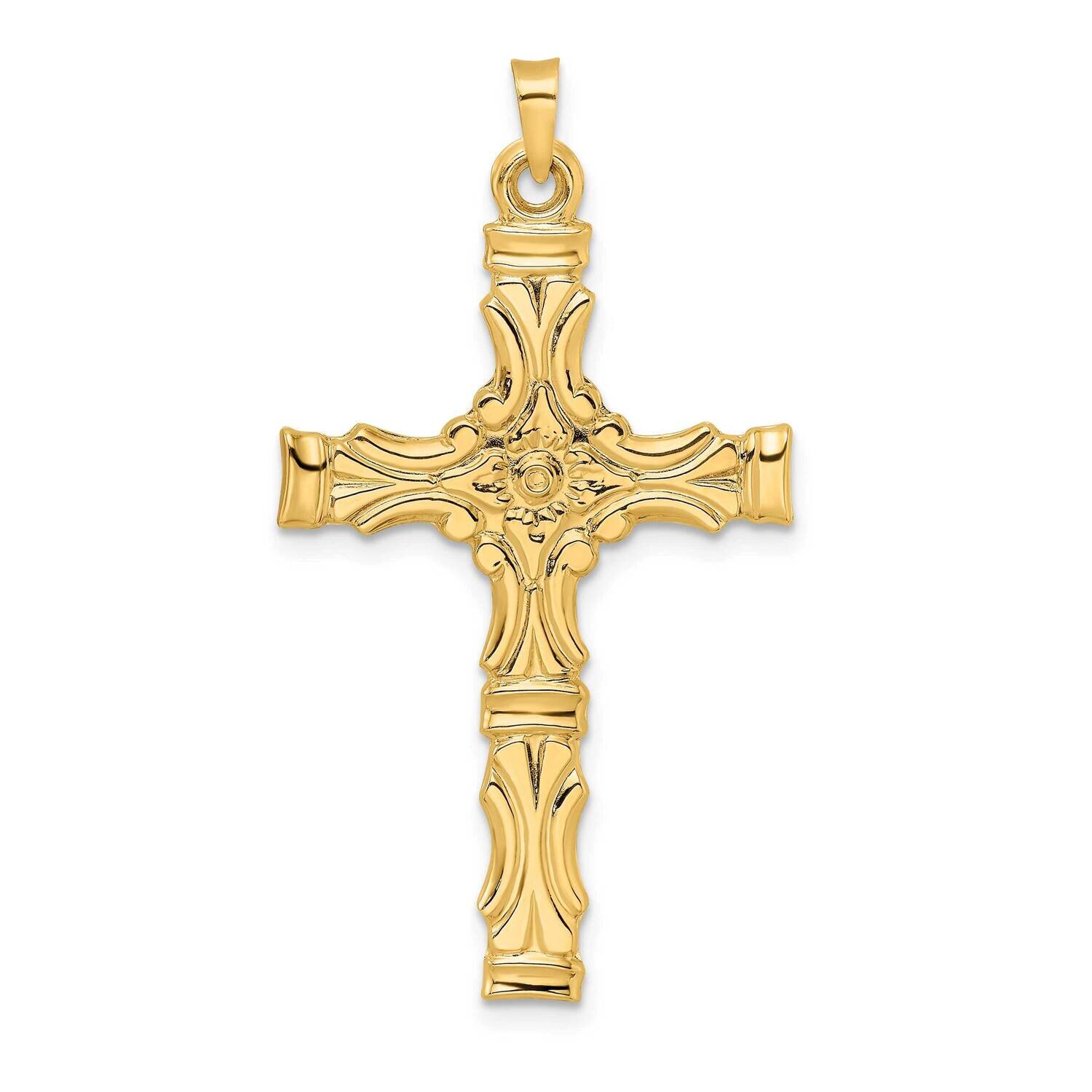 Solid Fancy Design Cross Pendant 14k Gold Polished XR1892, MPN: XR1892,