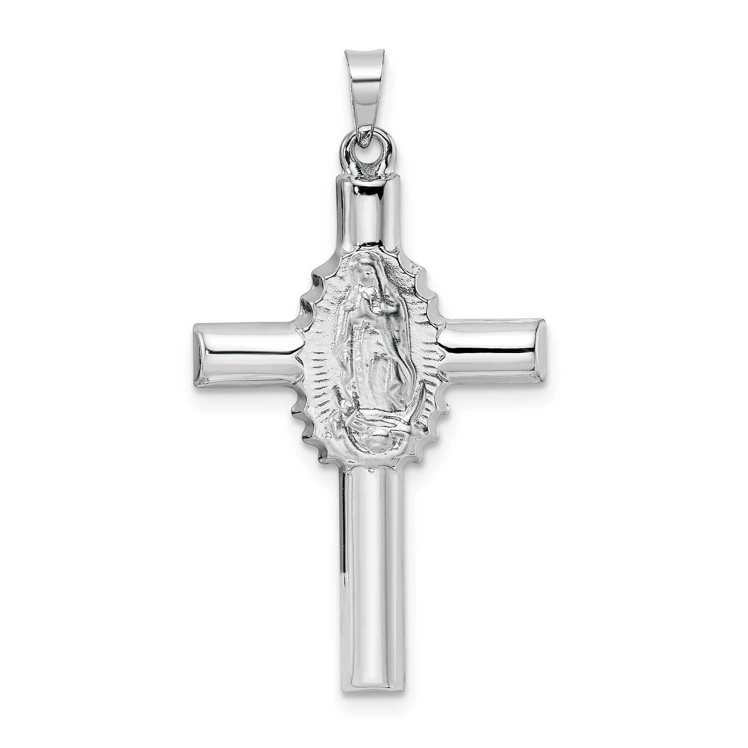 Satin Hollow Cross Pendant 14k White Gold Polished XR1907, MPN: XR1907, 196904169889