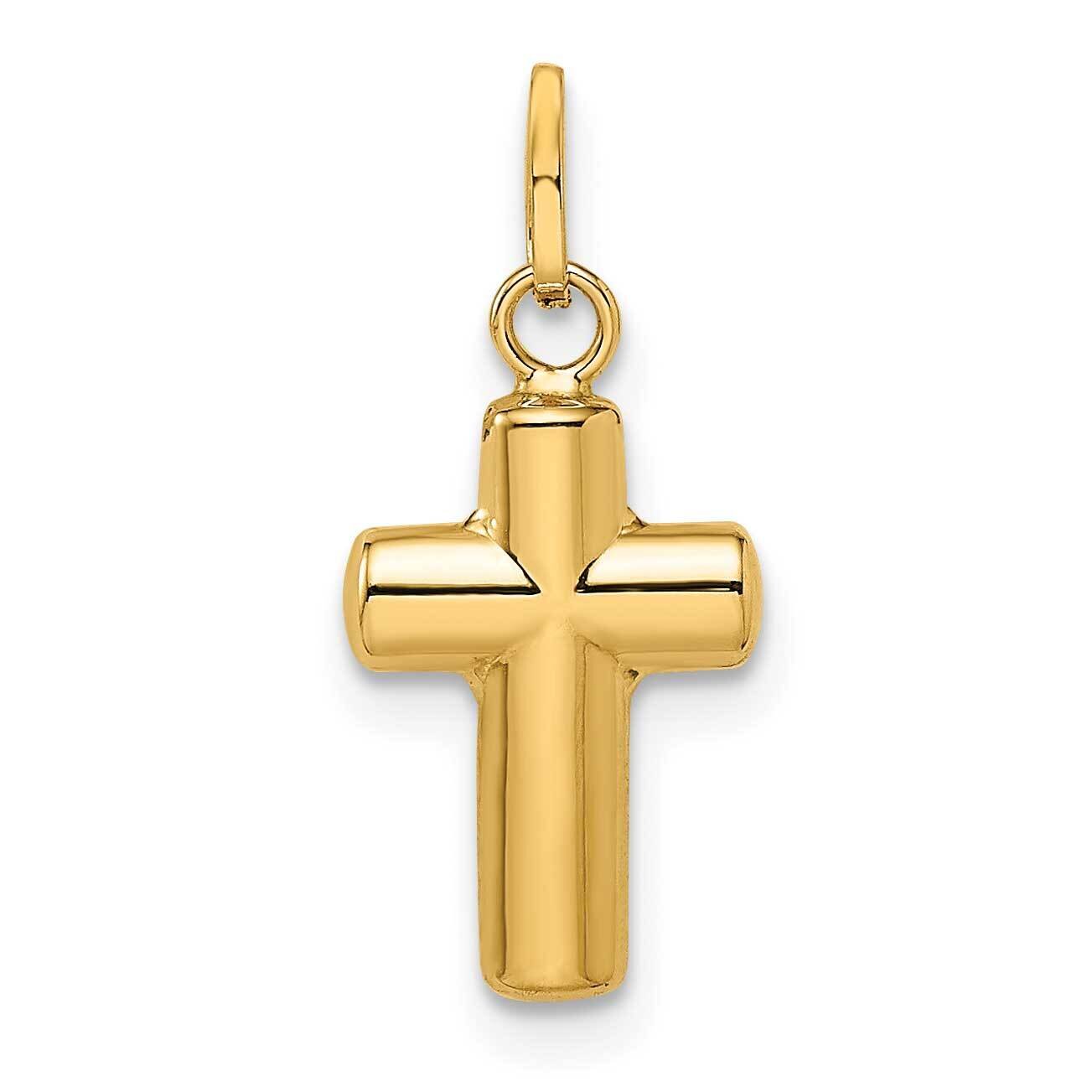 Puffed Cross Pendant 14k Gold Polished XR1908, MPN: XR1908,