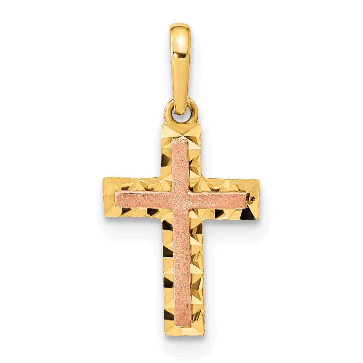 Diamond Cut Cross Pendant 14k Two-Tone Gold XR1912, MPN: XR1912,