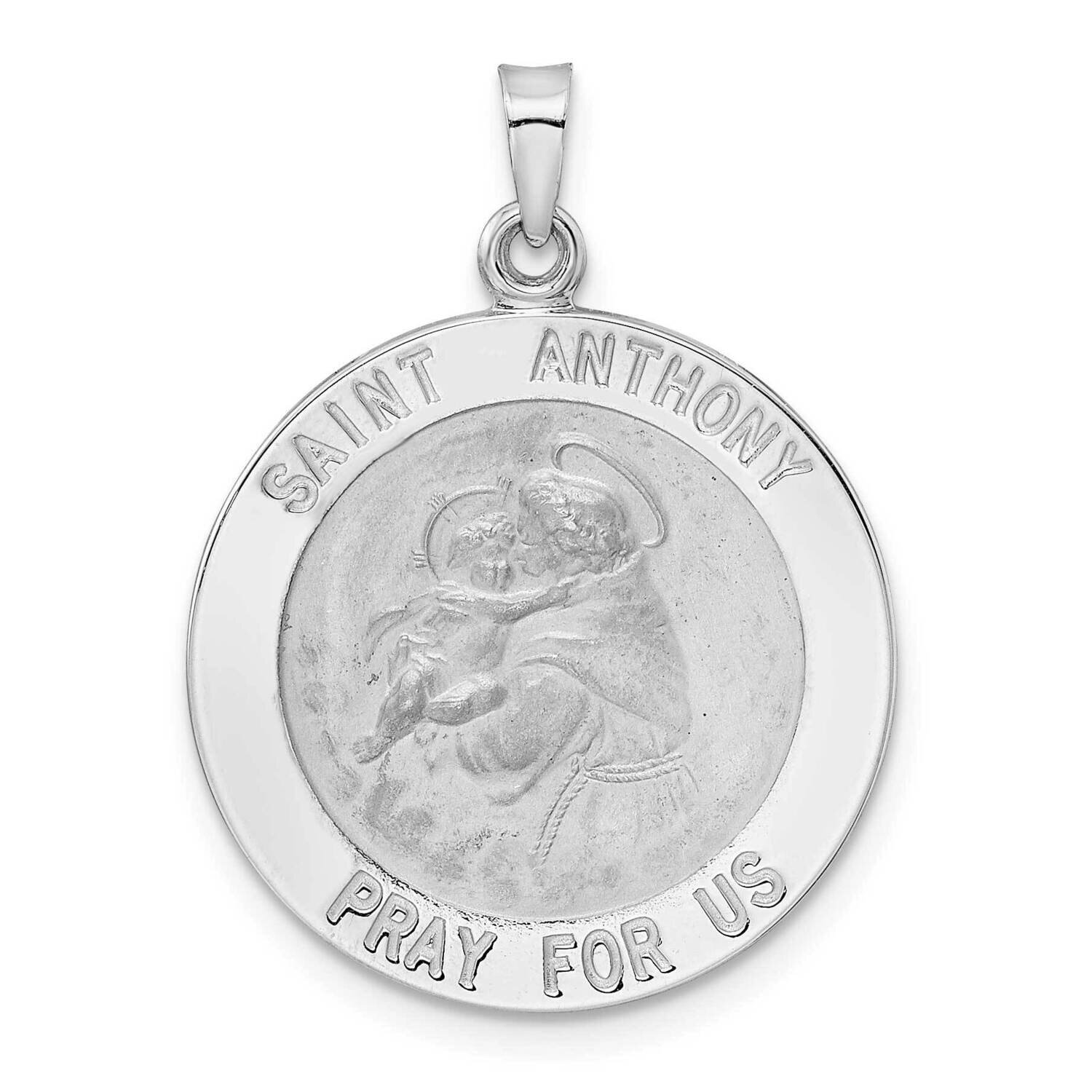 St Anthony Solid Medal Pendant 14k White Gold Polished XR1921, MPN: XR1921,