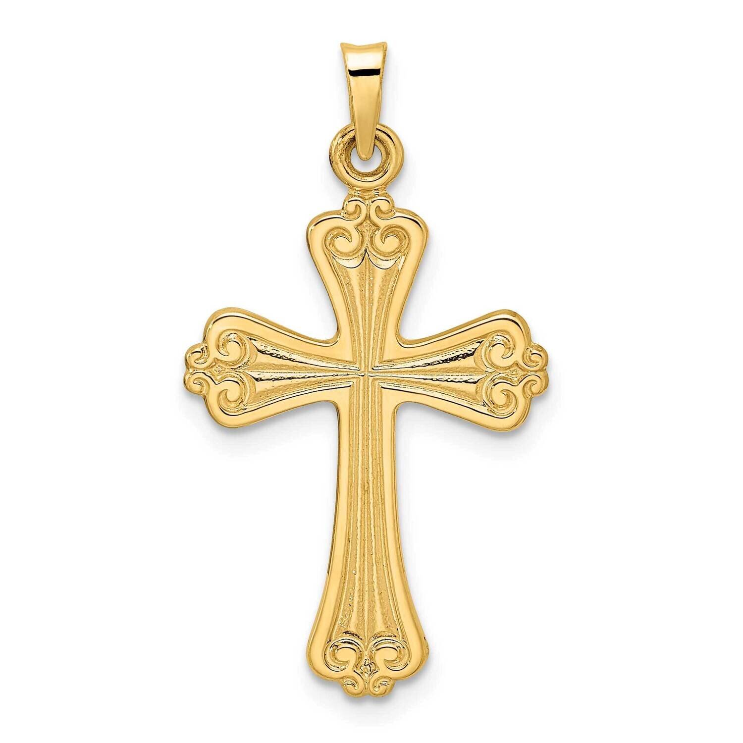 Solid Fancy Design Cross Pendant 14k Gold Polished XR1940, MPN: XR1940, 75549006813