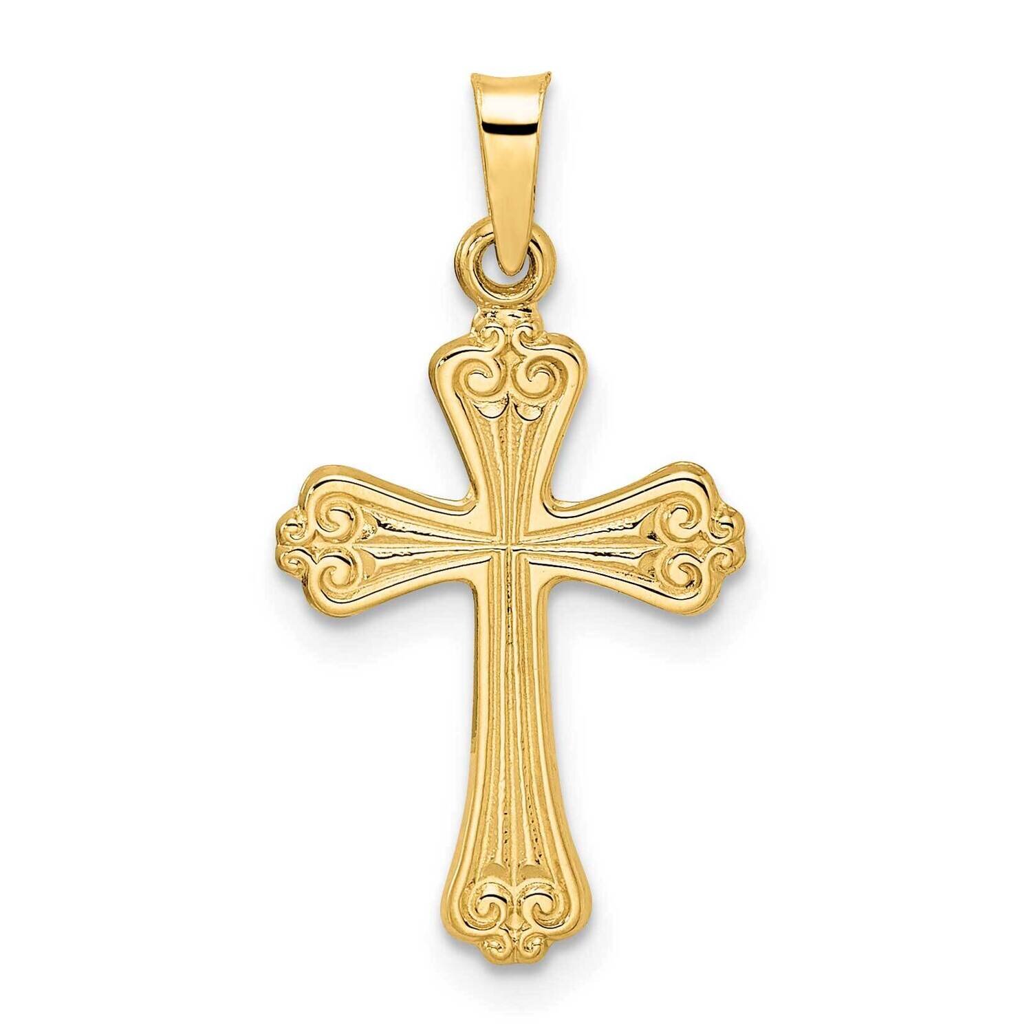 Solid Fancy Design Cross Pendant 14k Gold Polished XR1942, MPN: XR1942,