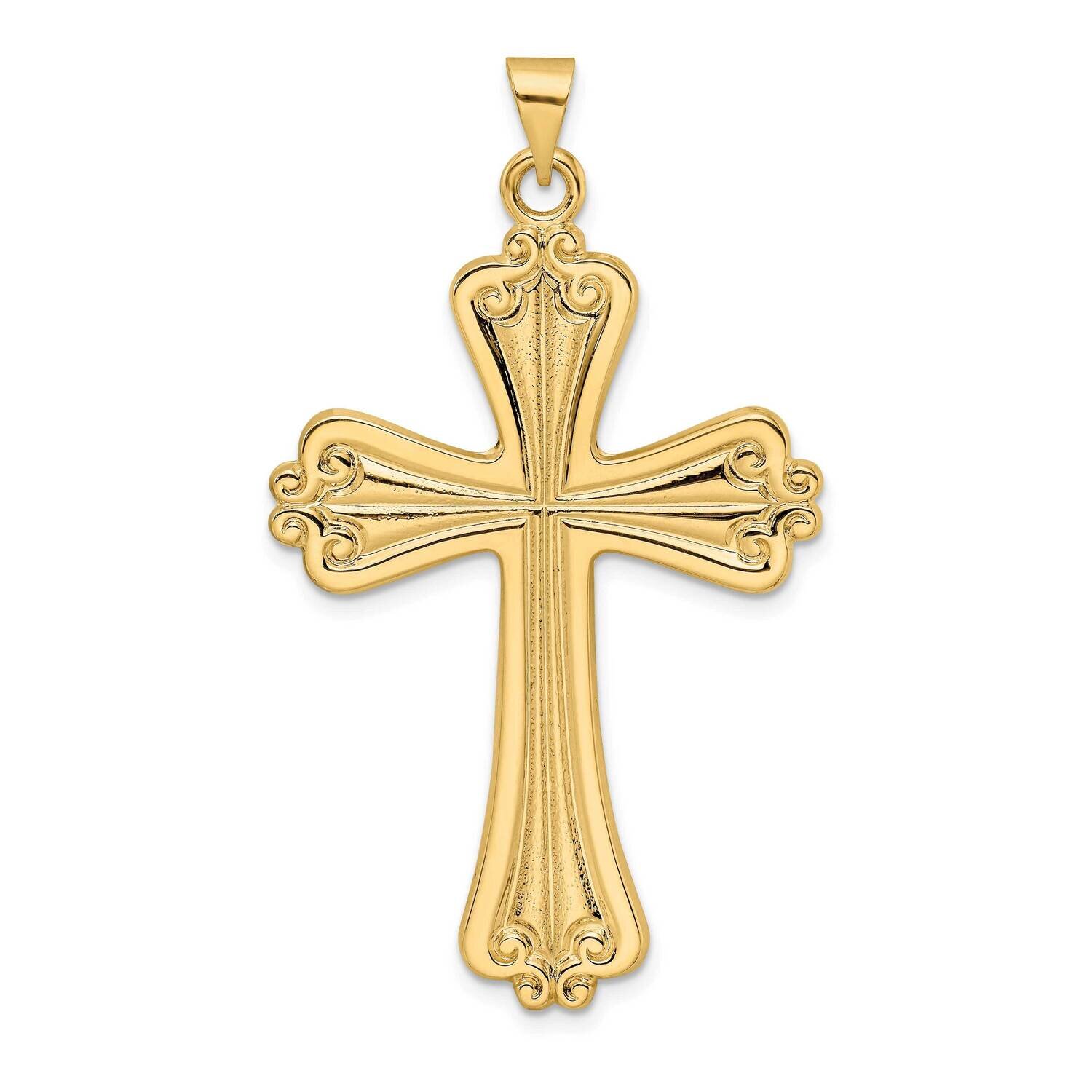 Solid Fancy Cross Pendant 14k Gold Polished XR1958, MPN: XR1958, 196904169827