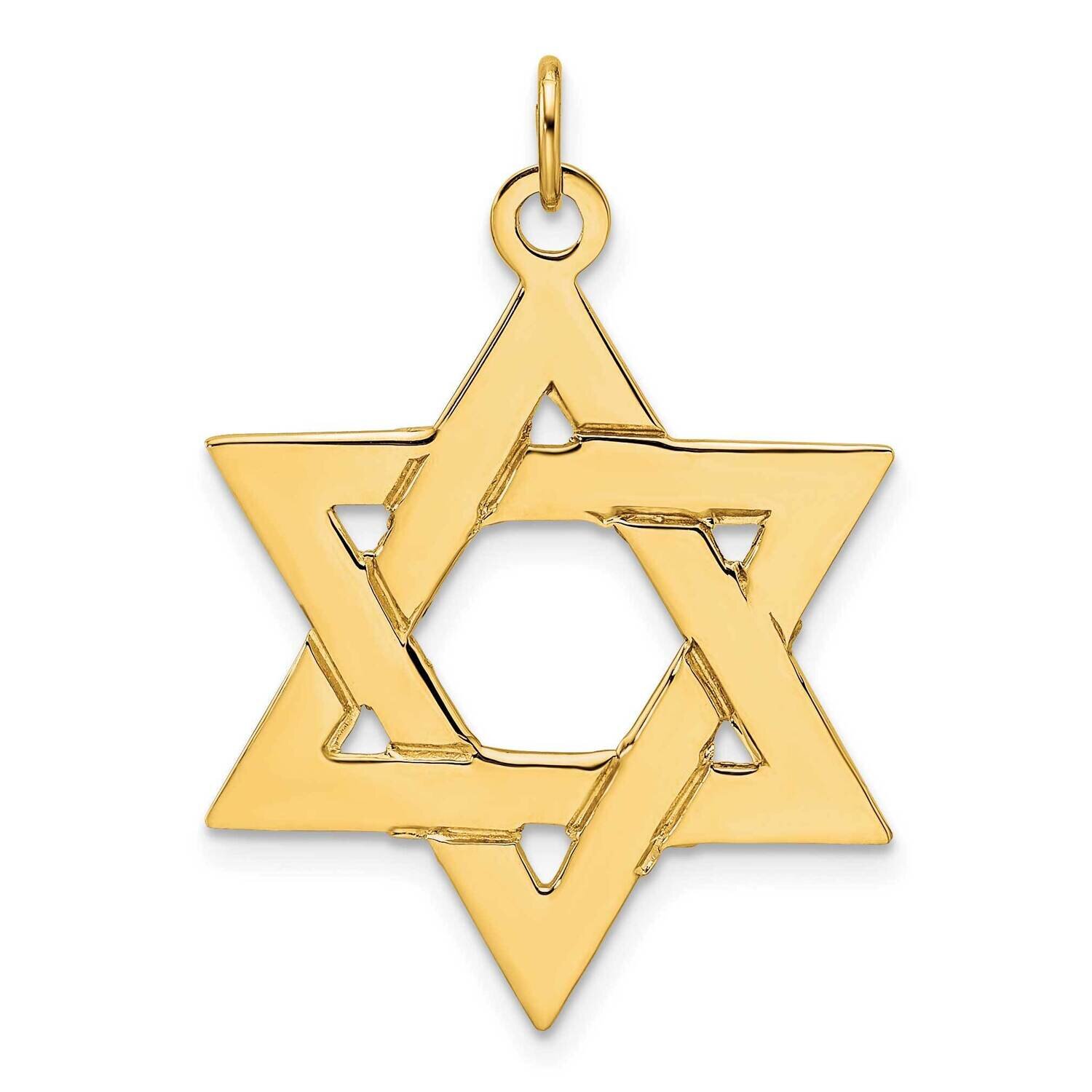 Solid Star of David Pendant 14k Gold Polished XR1961, MPN: XR1961,