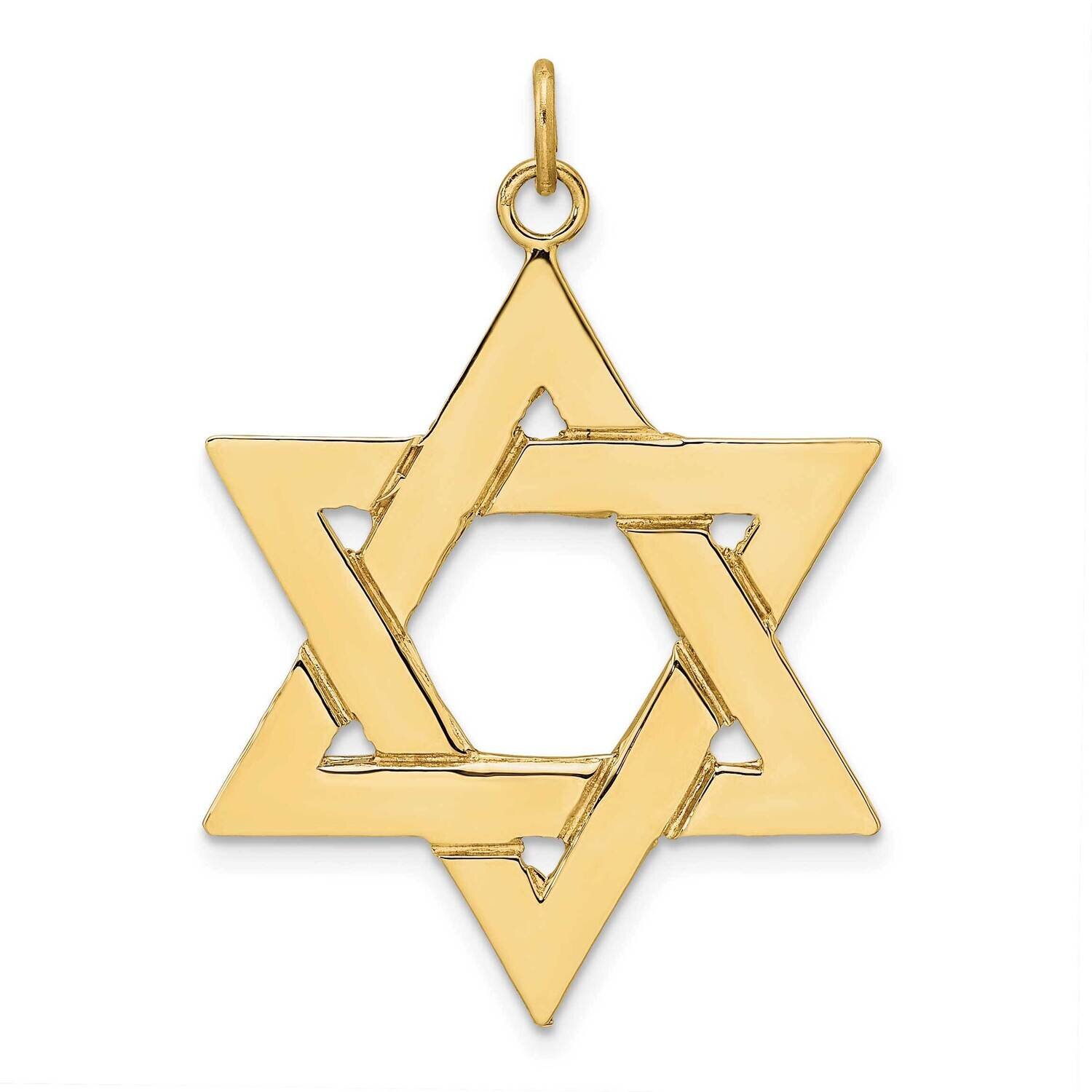 Solid Star of David Pendant 14k Gold Polished XR1963, MPN: XR1963,