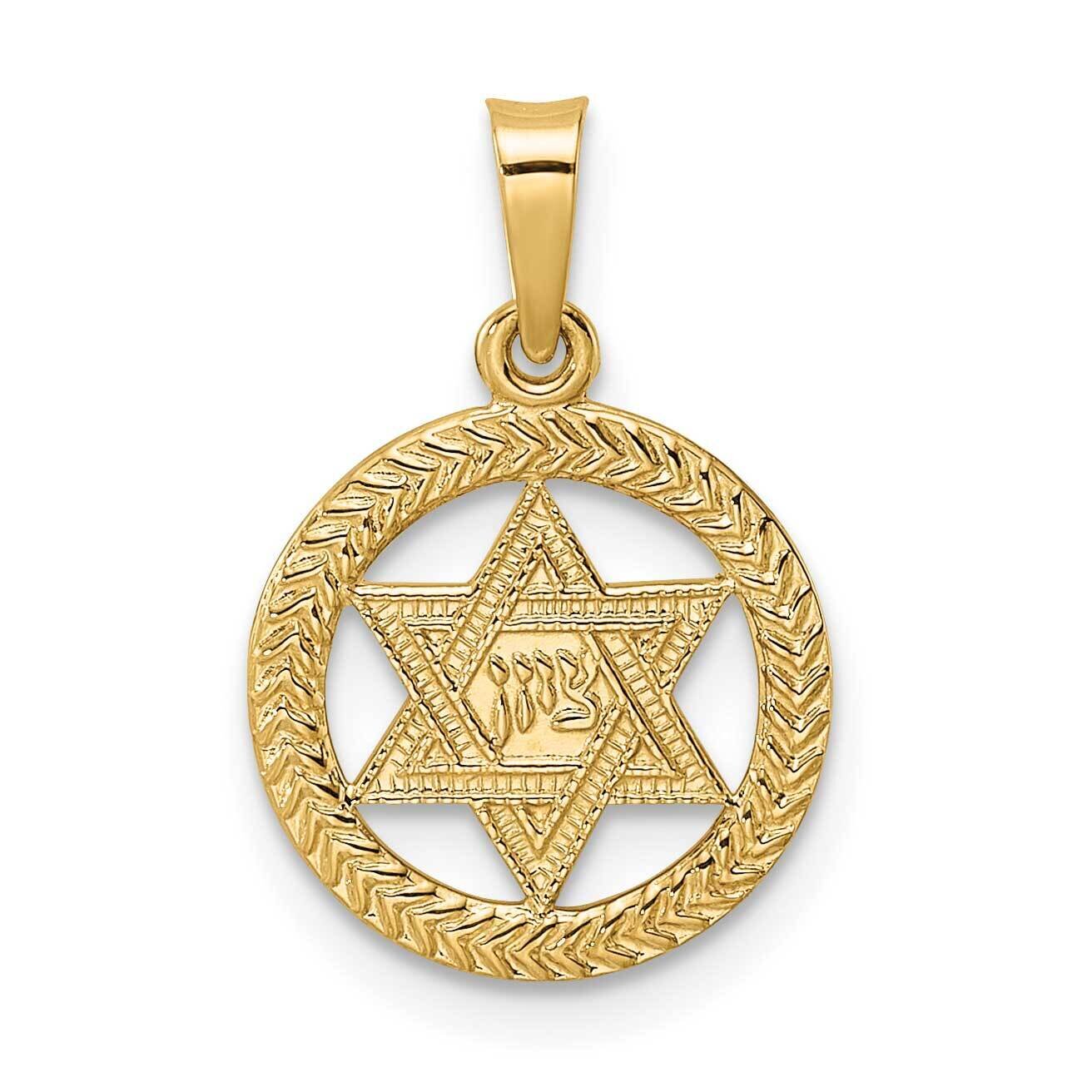 Textured Solid Star of David In Frame Pendant 14k Gold Polished XR1967, MPN: XR1967, 196904072424