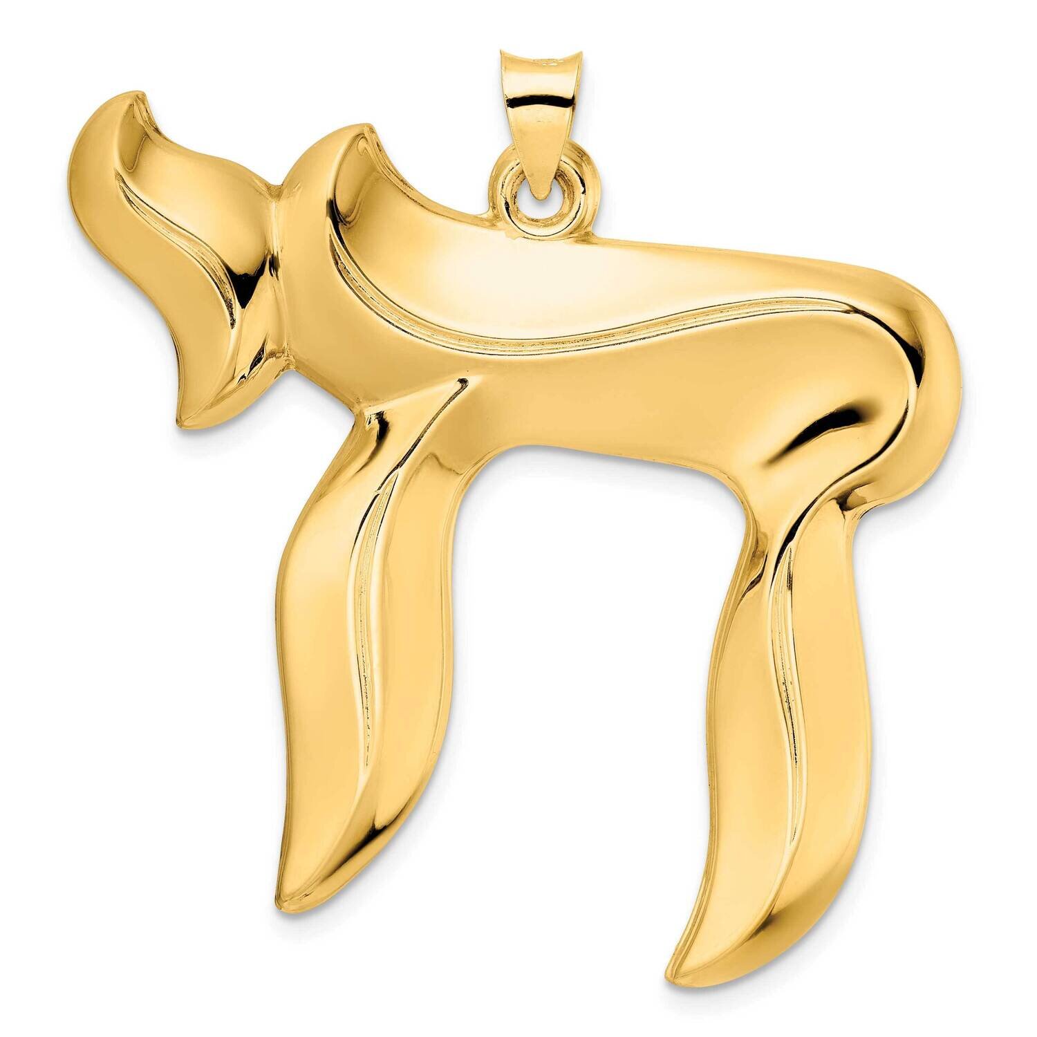 Solid Chai Symbol Pendant 14k Gold Polished XR1999, MPN: XR1999,