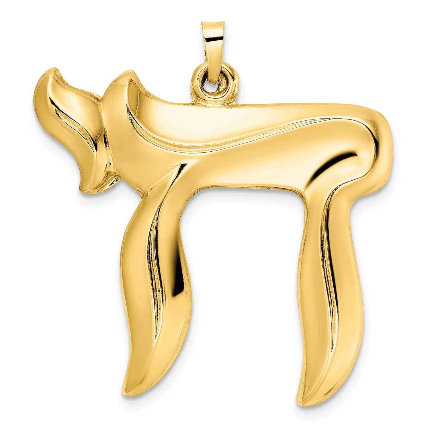 Hollow Chai Symbol Pendant 14k Gold Polished XR2001, MPN: XR2001, 196904094525