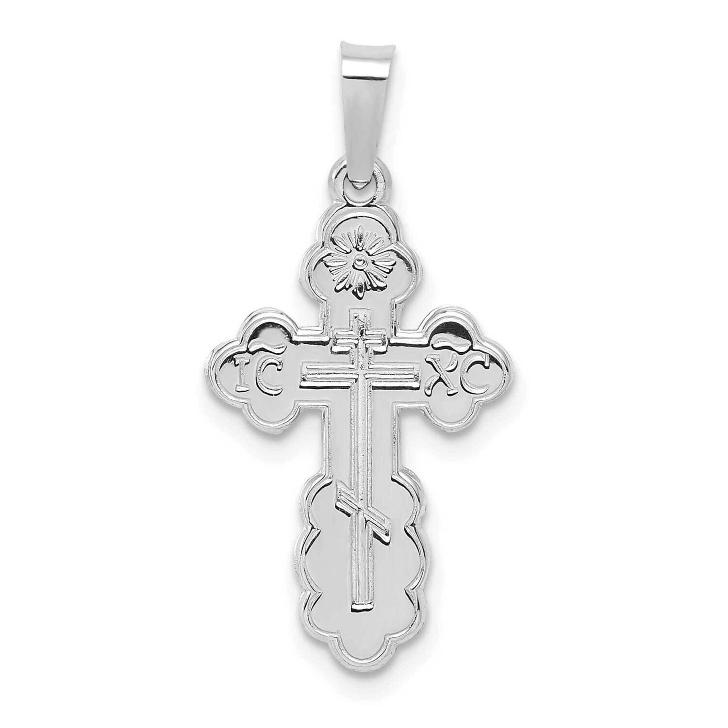 Eastern Orthodox Solid Cross Pendant 14k White Gold Polished XR2012