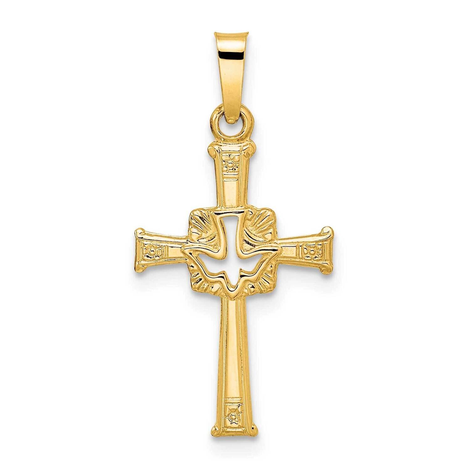 Cut Out Solid Dove Cross Pendant 14k Gold Polished XR2020, MPN: XR2020, 883957996295