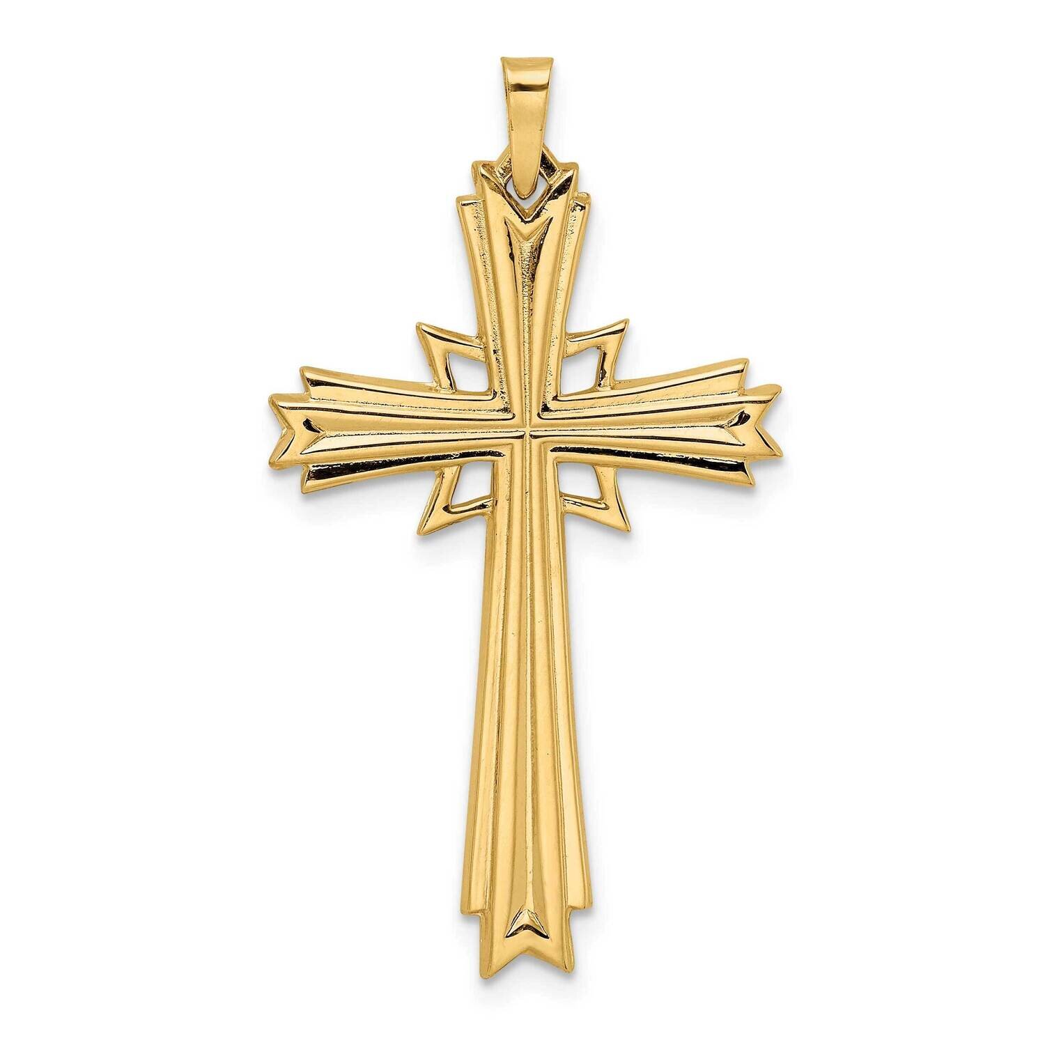Solid Fancy Cross Pendant 14k Gold Polished XR2028, MPN: XR2028,