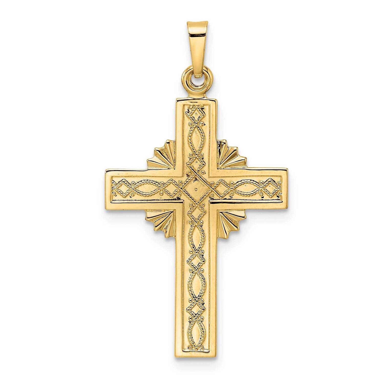 Fancy Iona Solid Cross Pendant 14k Gold Polished XR2030, MPN: XR2030,