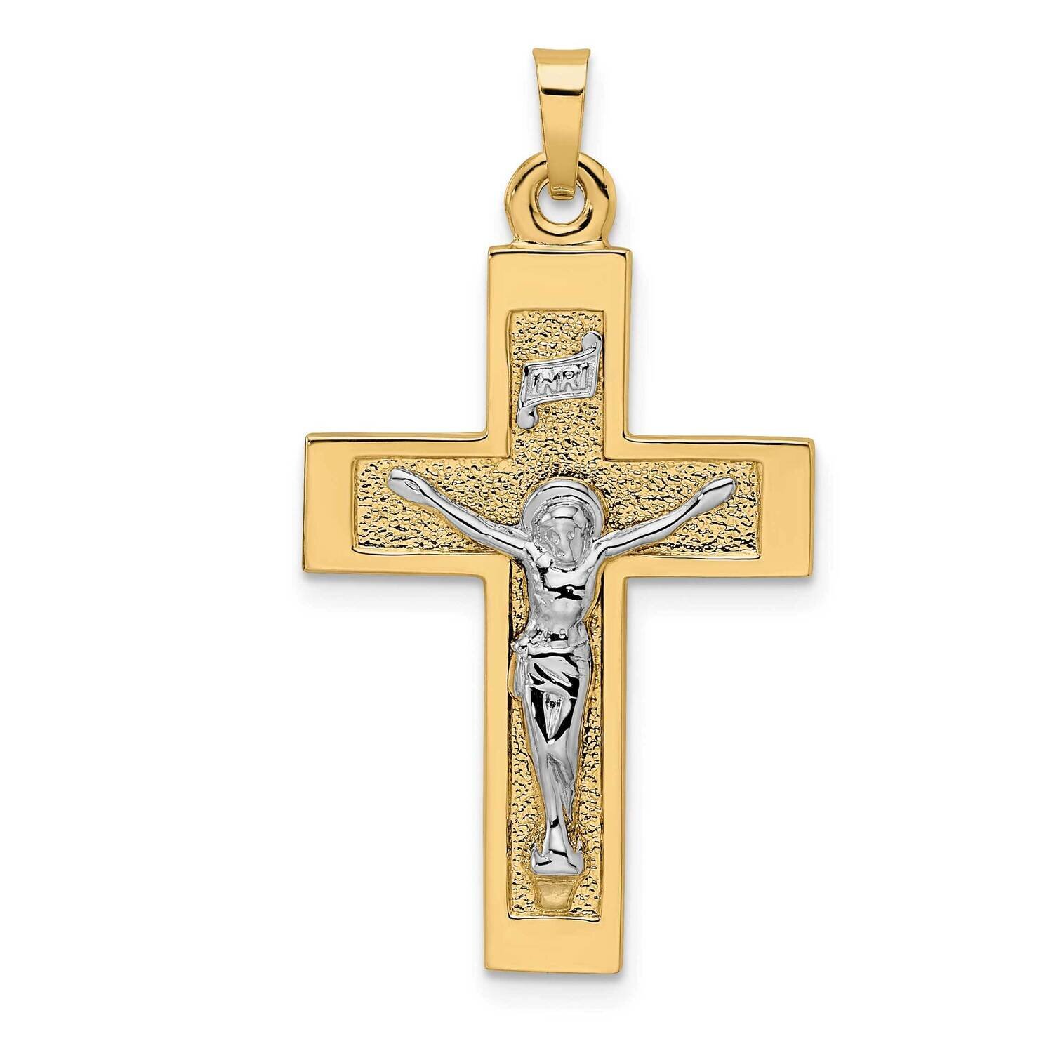 Solid Inri Crucifix Pendant 14k Two-Tone Gold Polished XR2040, MPN: XR2040,