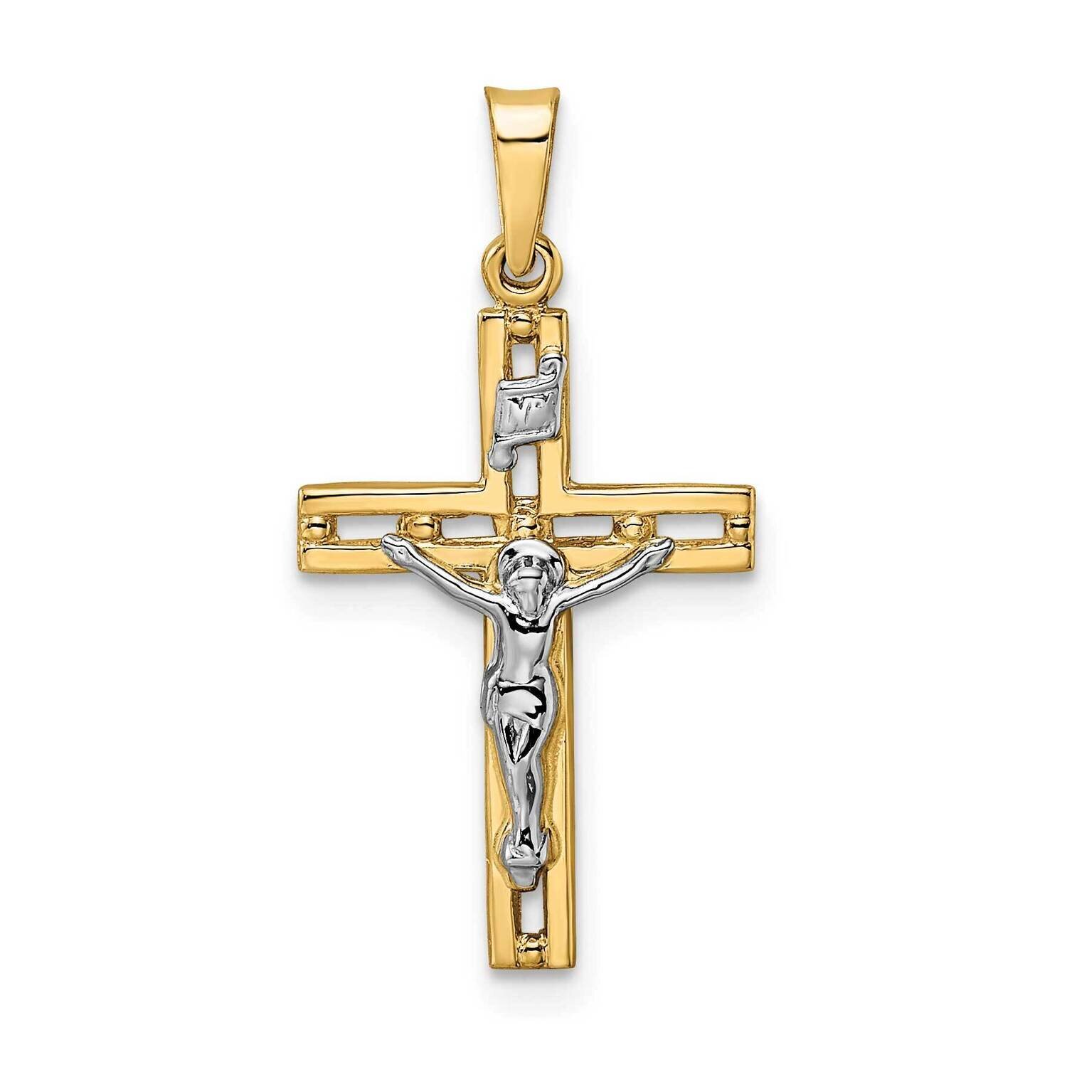 Solid Inri Crucifix Pendant 14k Two-Tone Gold Polished XR2050, MPN: XR2050,