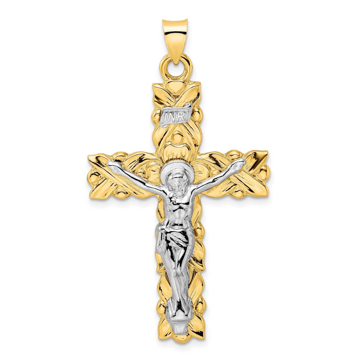 Solid Inri Crucifix Pendant 14k Two-Tone Gold Polished XR2051, MPN: XR2051,