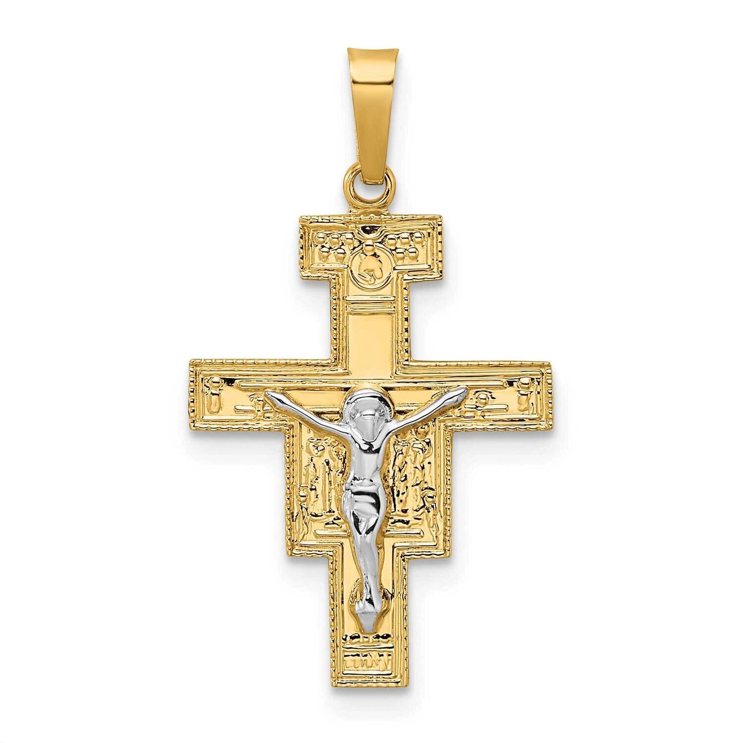 Solid Crucifix Pendant 14k Two-Tone Gold XR2052, MPN: XR2052,