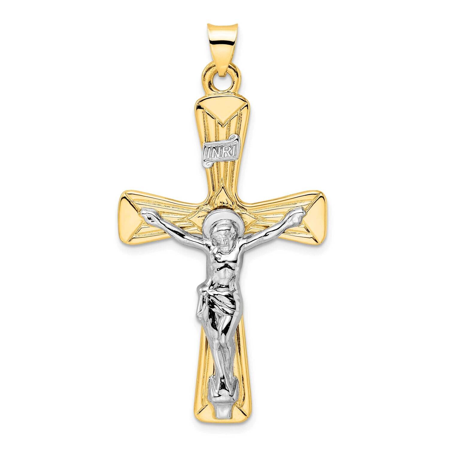 Solid Inri Crucifix Pendant 14k Two-Tone Gold Polished XR2060, MPN: XR2060, 196904169810