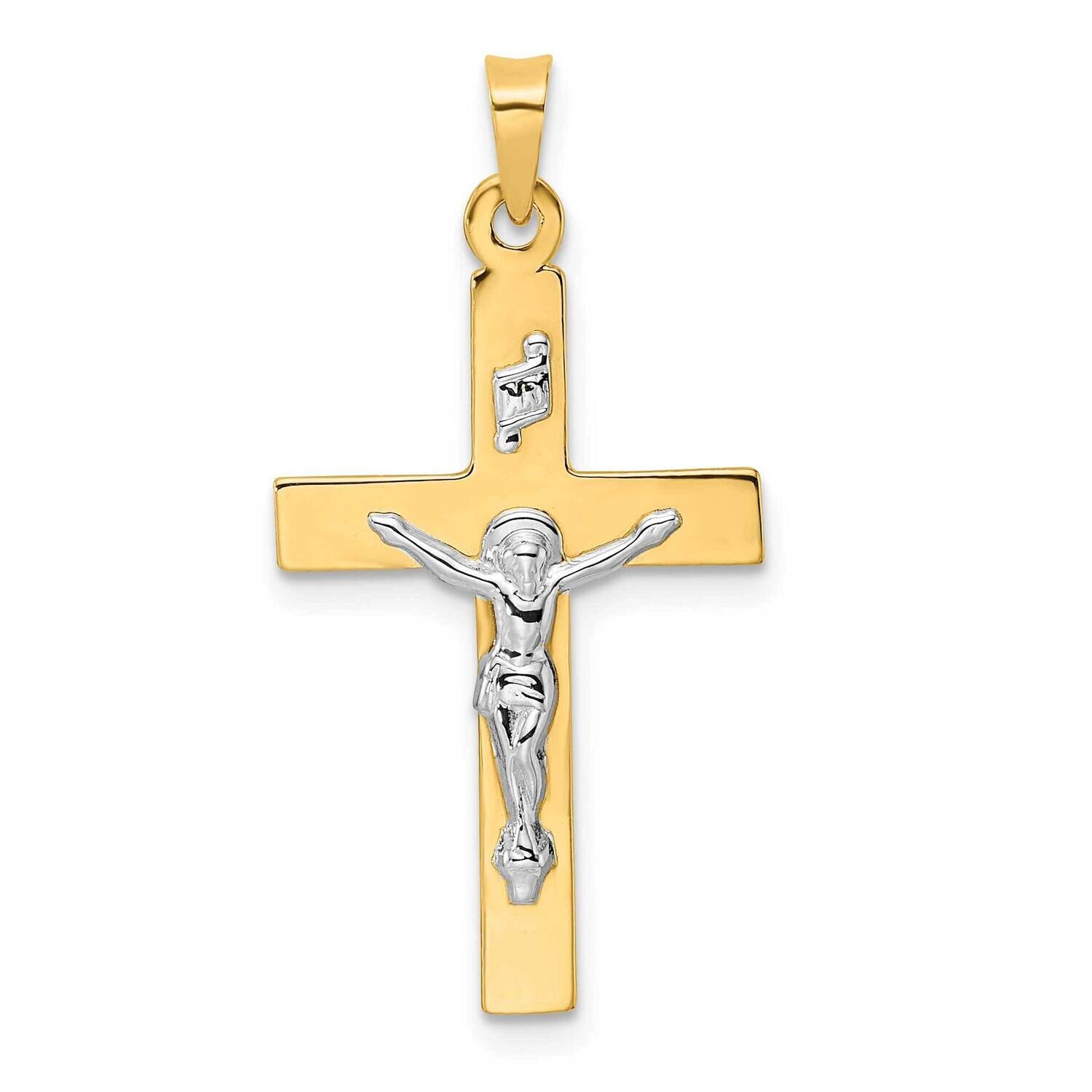 Solid Inri Crucifix Pendant 14k Two-Tone Gold Polished XR2068, MPN: XR2068,