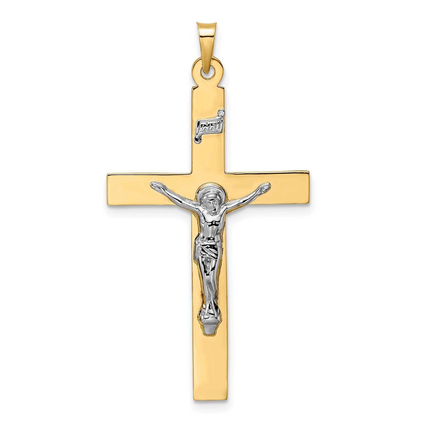 Solid Inri Crucifix Pendant 14k Two-Tone Gold Polished XR2071, MPN: XR2071,