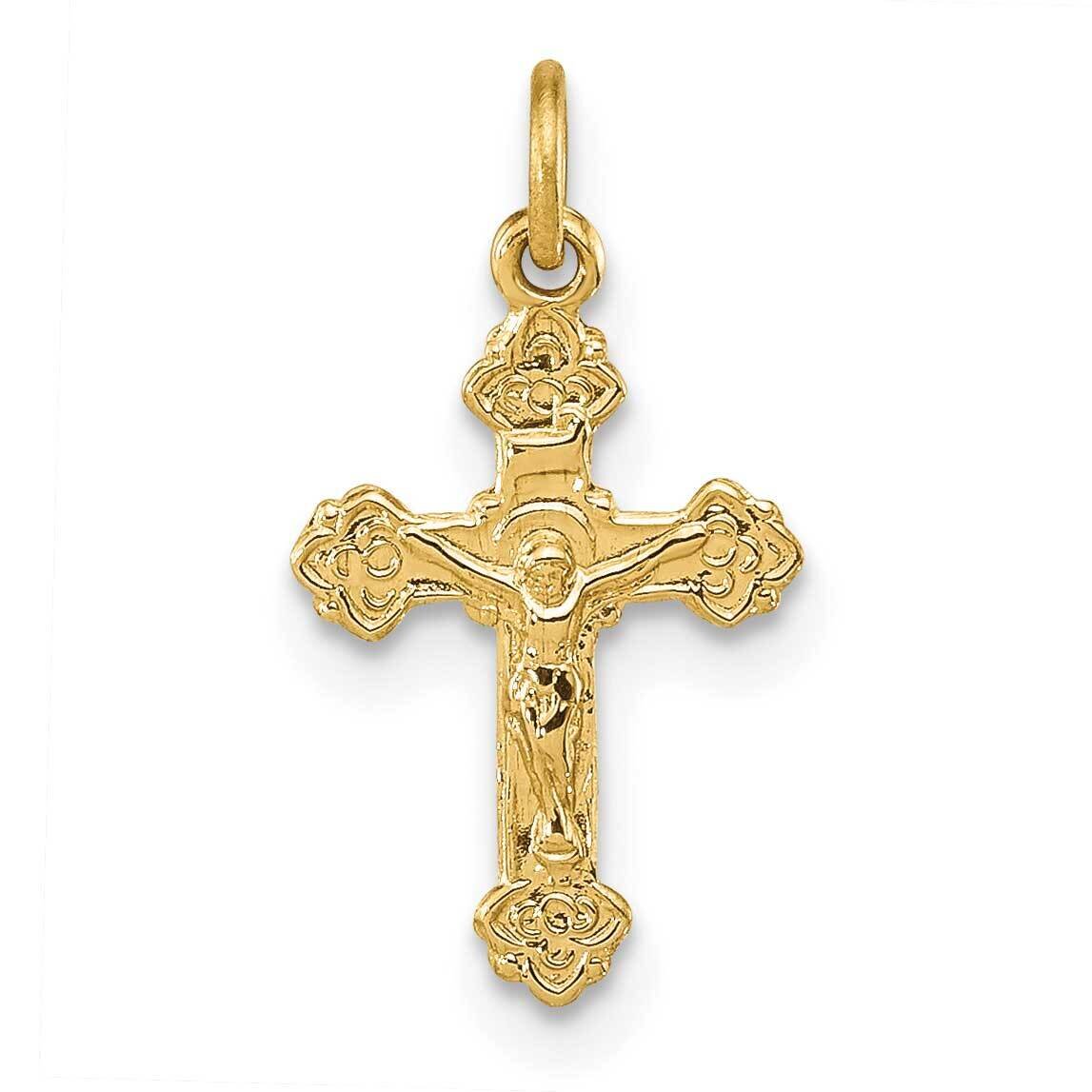 Inri Hollow Crucifix Pendant 14k Gold XR288