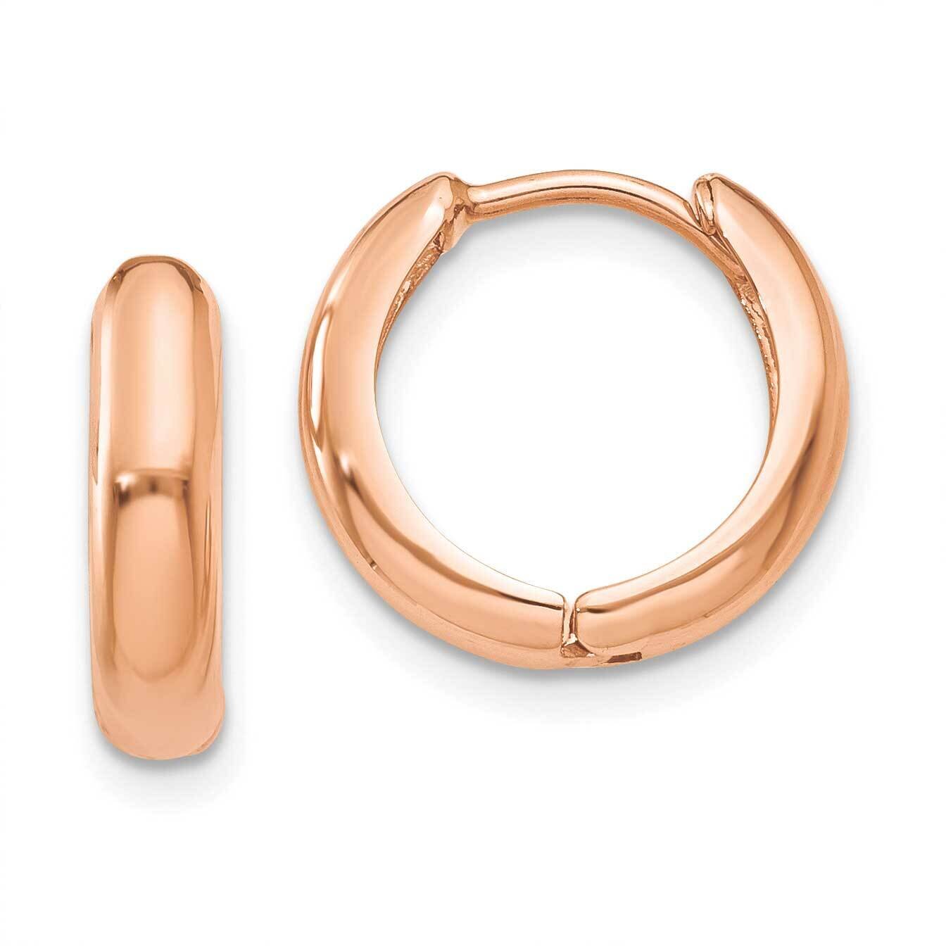 Polished Hinged Hoop Earrings 14k Rose Gold Y7916R