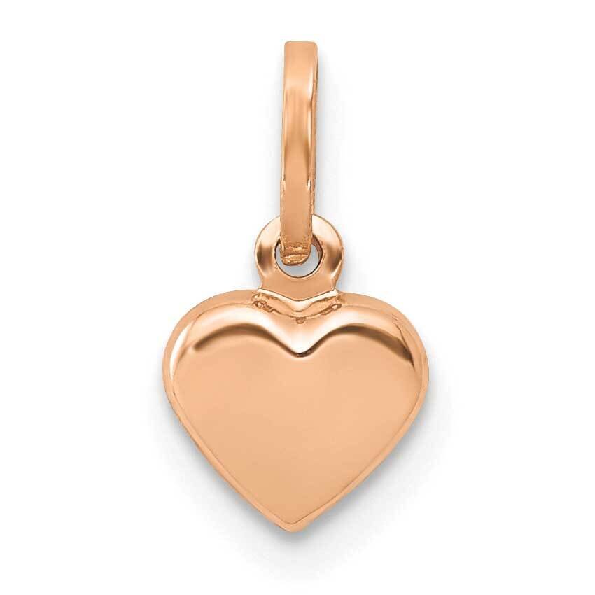 Polished 3-D Heart Charm 14k Rose Gold YC1063R