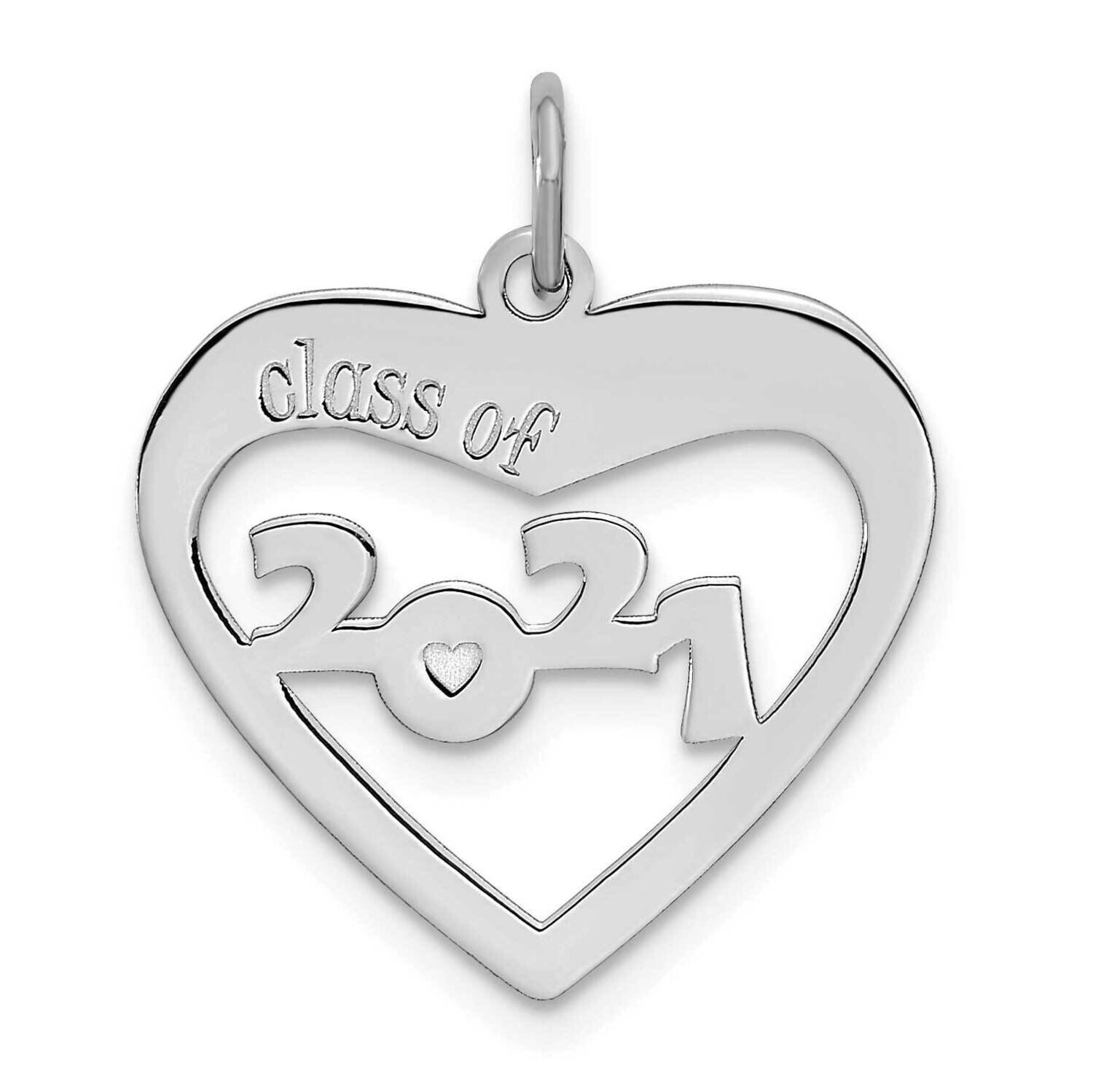 Class of 2021 Heart Cut Out 14k White Gold YC1443W, MPN: YC1443W, 196904083086