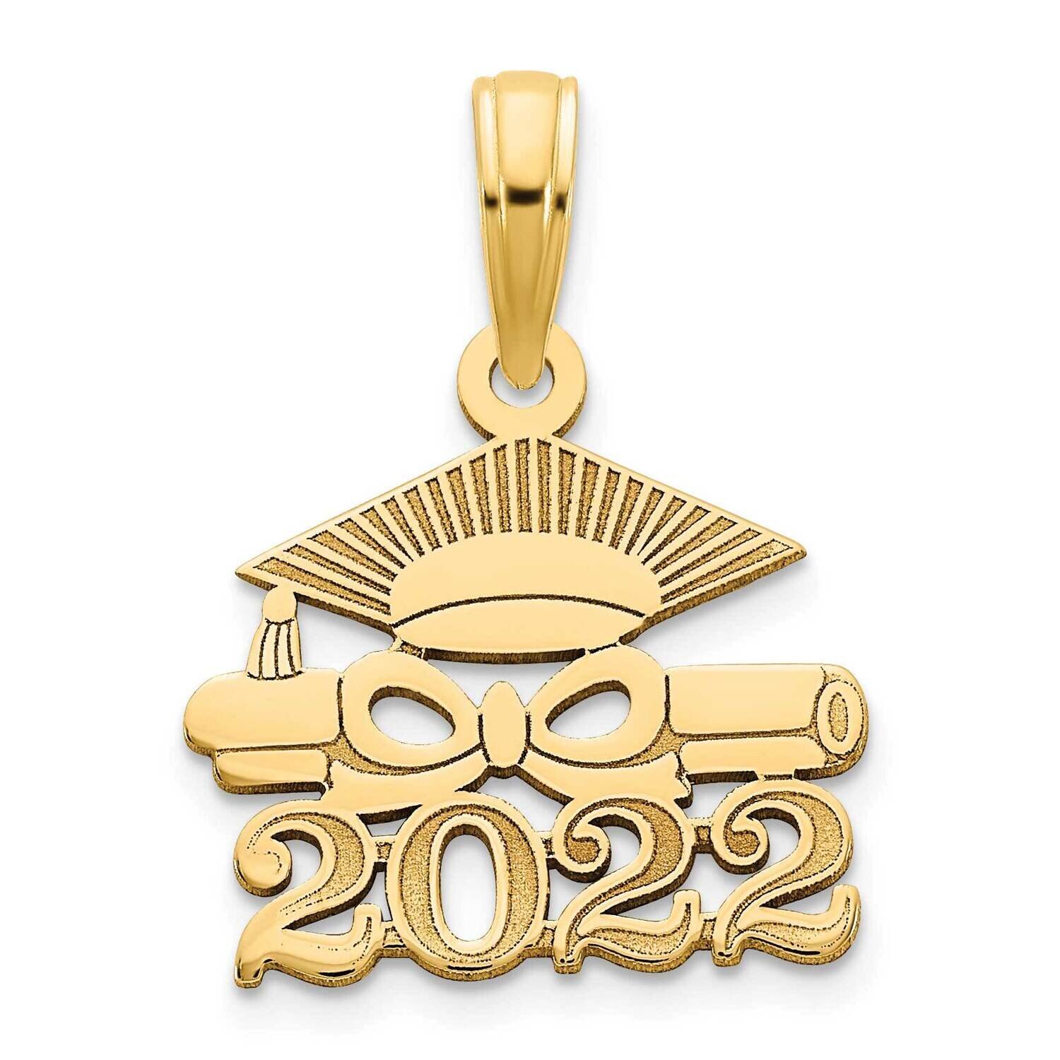 Graduation Cap and Diploma - 2022 Charm 14k Gold YC1463