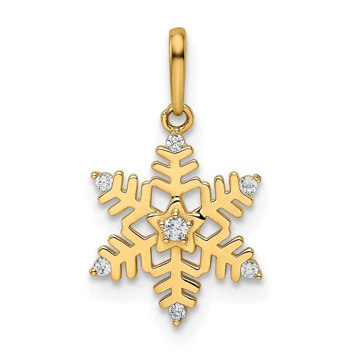 CZ Diamond Snowflake Pendant 14k Gold YC1523, MPN: YC1523, 716838359806