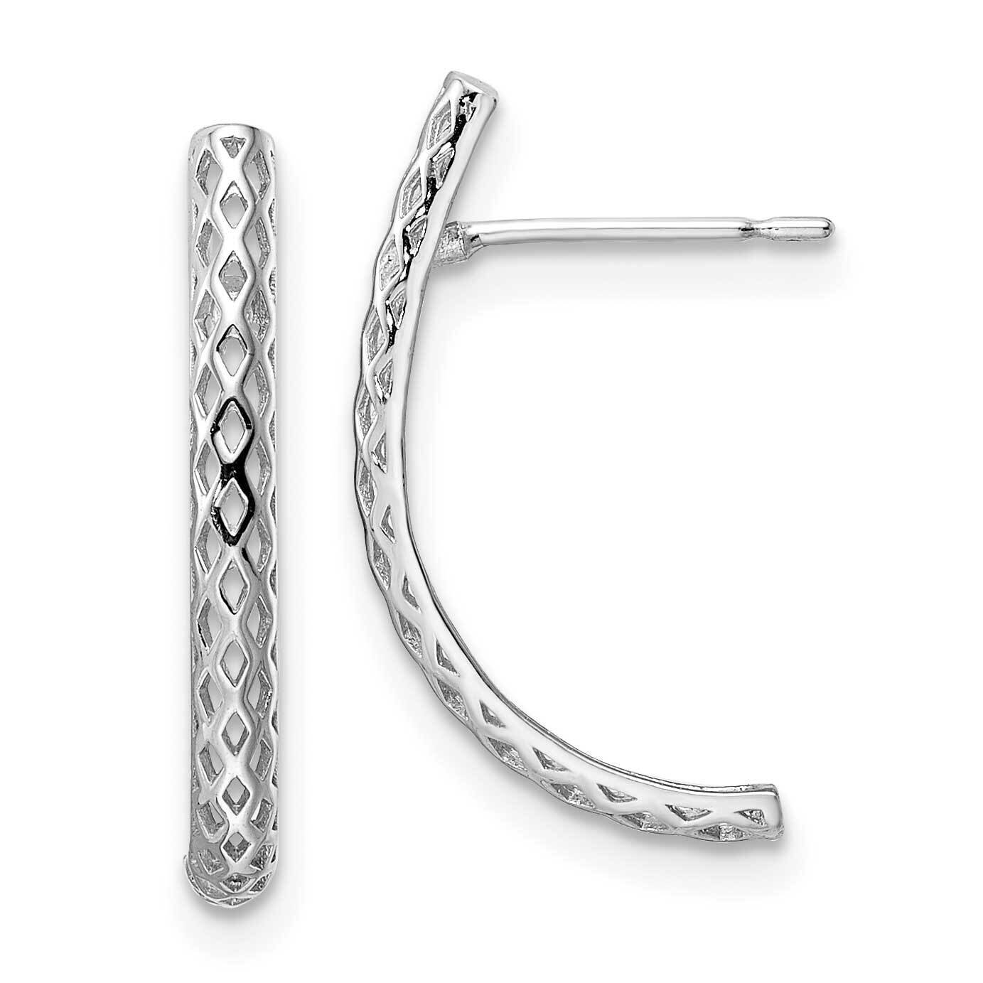 J-Hoop Post Earrings 14k White Gold YE1923W, MPN: YE1923W, 191101799679