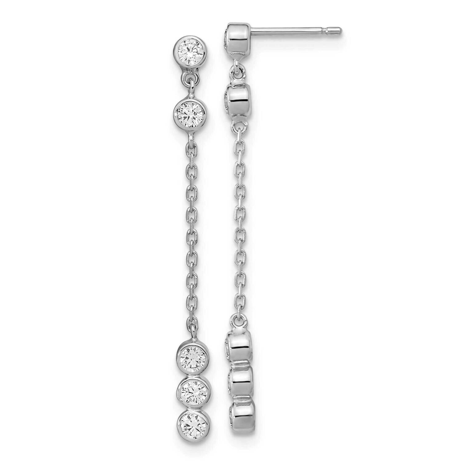 CZ Diamond Chain Link Dangle Earrings 14k White Gold YE1929, MPN: YE1929, 191101799655