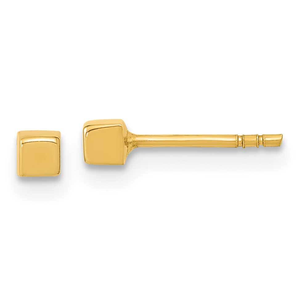 Cube Post Earrings 14k Gold Polished YE1944, MPN: YE1944, 191101799532