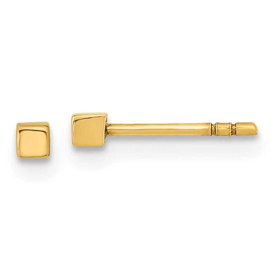 Cube Post Earrings 14k Gold Polished YE1945, MPN: YE1945, 191101799525