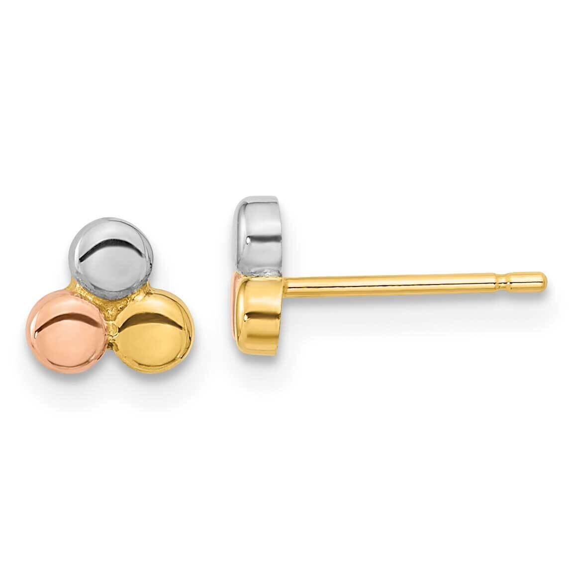Circle Post Earrings 14k Tri-Color Gold YE1949, MPN: YE1949, 191101799488