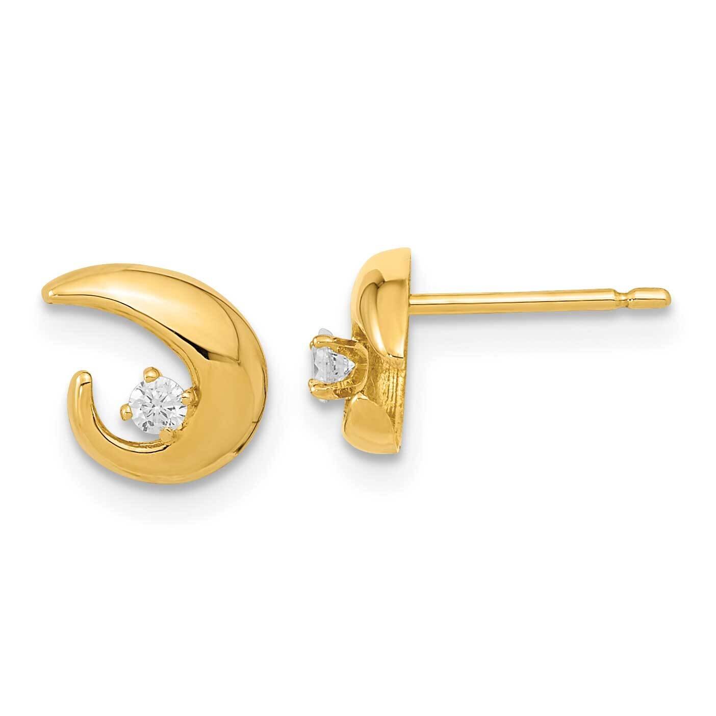 CZ Diamond Fancy Post Earrings 14k Gold Polished YE1989, MPN: YE1989, 191101799105