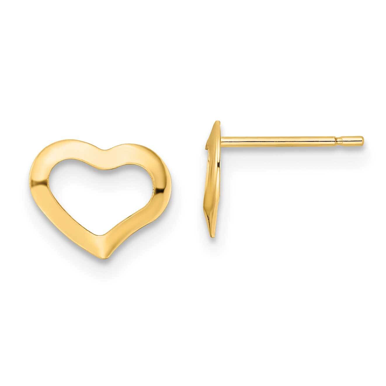 Heart Post Earrings 14k Gold Polished YE2035