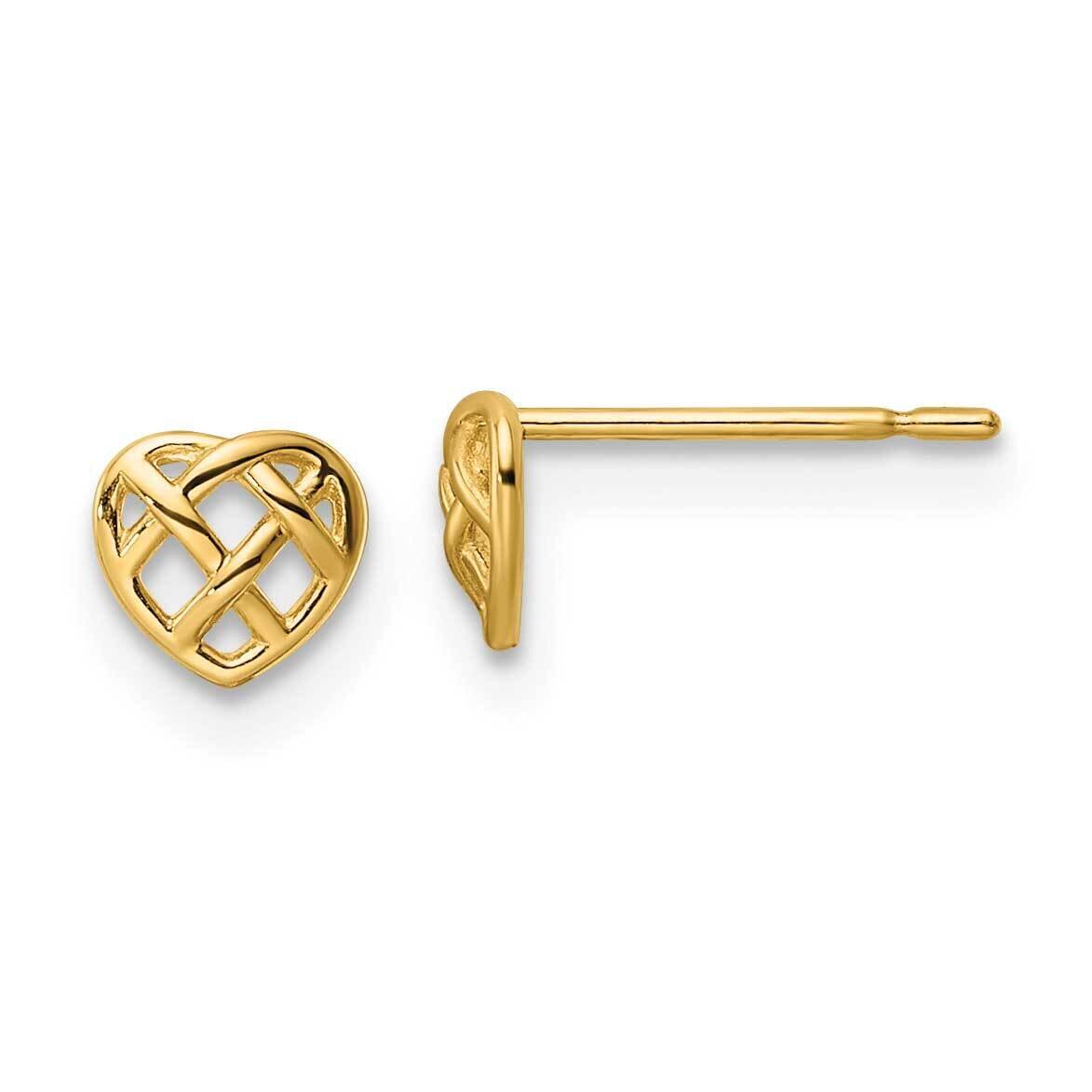Heart Post Earrings 14k Gold YE2036, MPN: YE2036, 191101731839