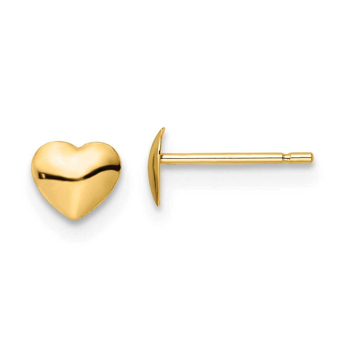 Heart Post Stud Earrings 14k Gold Polished YE2043, MPN: YE2043, 191101731914