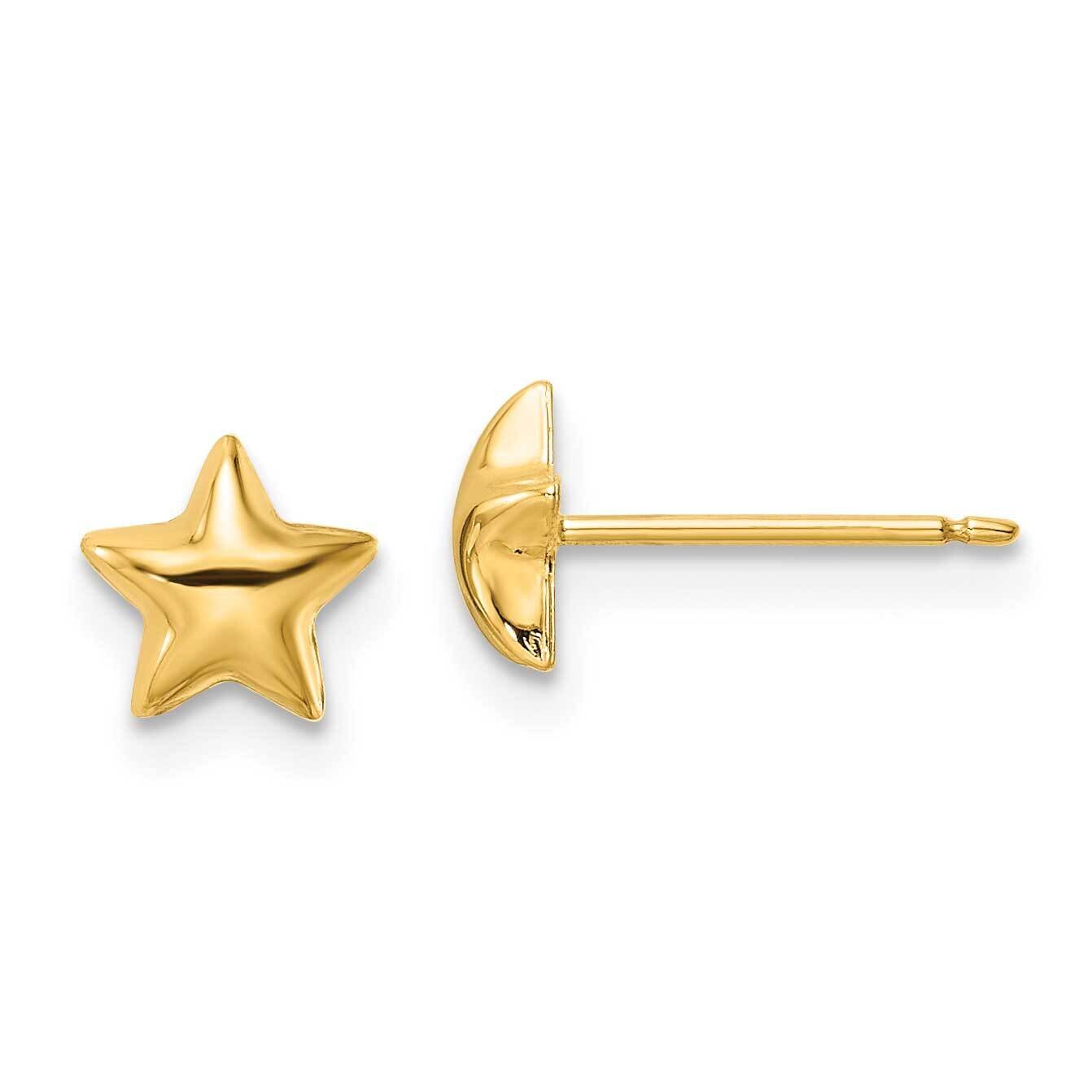 Star Post Earrings 14k Gold Polished YE2067, MPN: YE2067, 191101786594