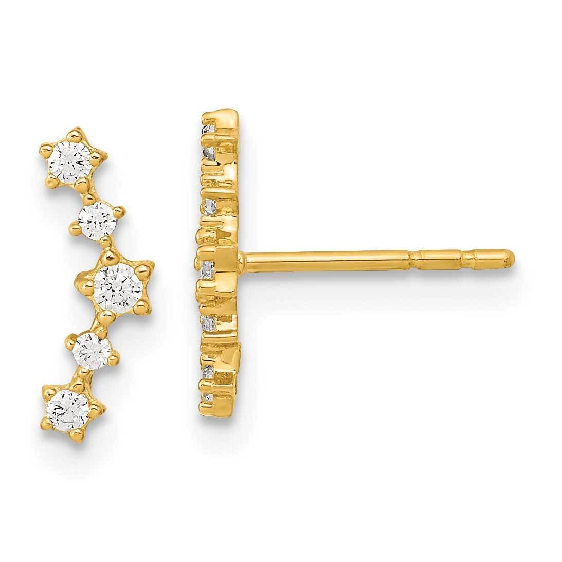 Fancy CZ Diamond Post Earrings 14k Gold Polished YE2069, MPN: YE2069, 191101786587
